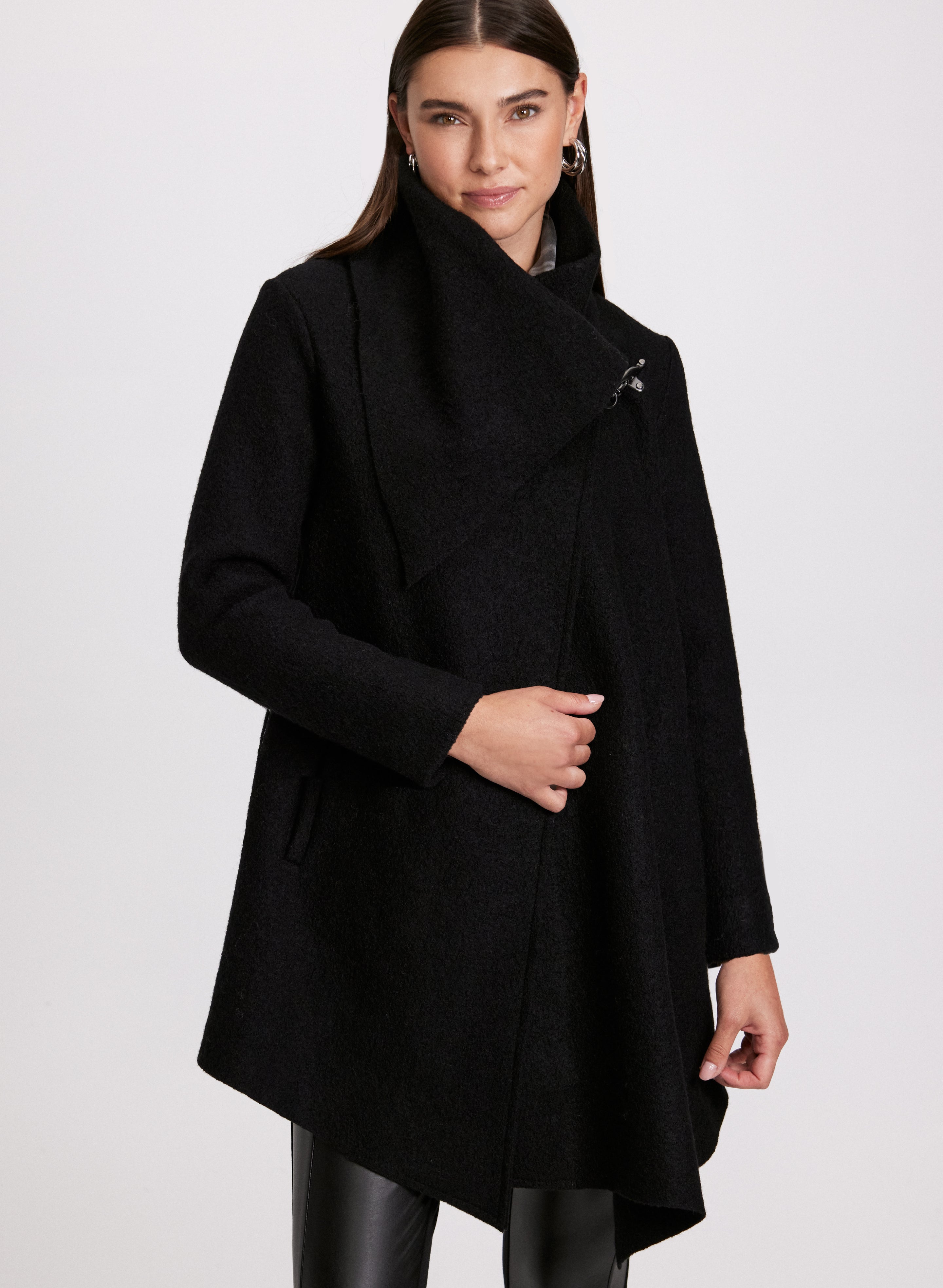 Cowl Neck Wool Coat