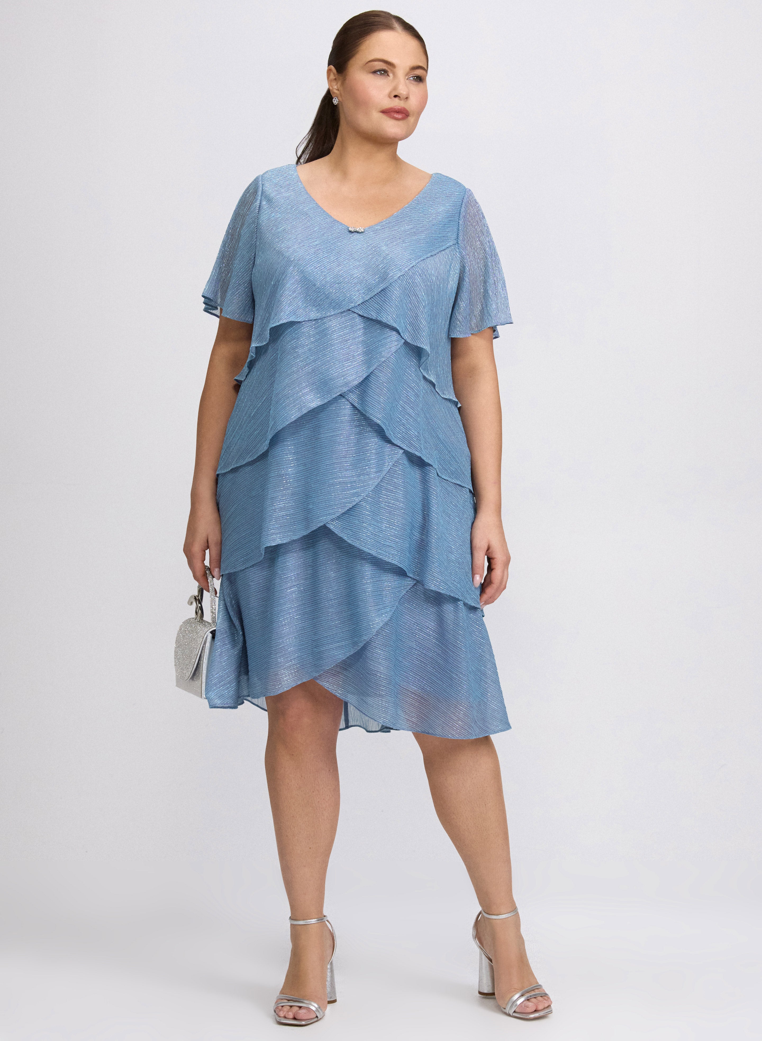 Layered Metallic Dress