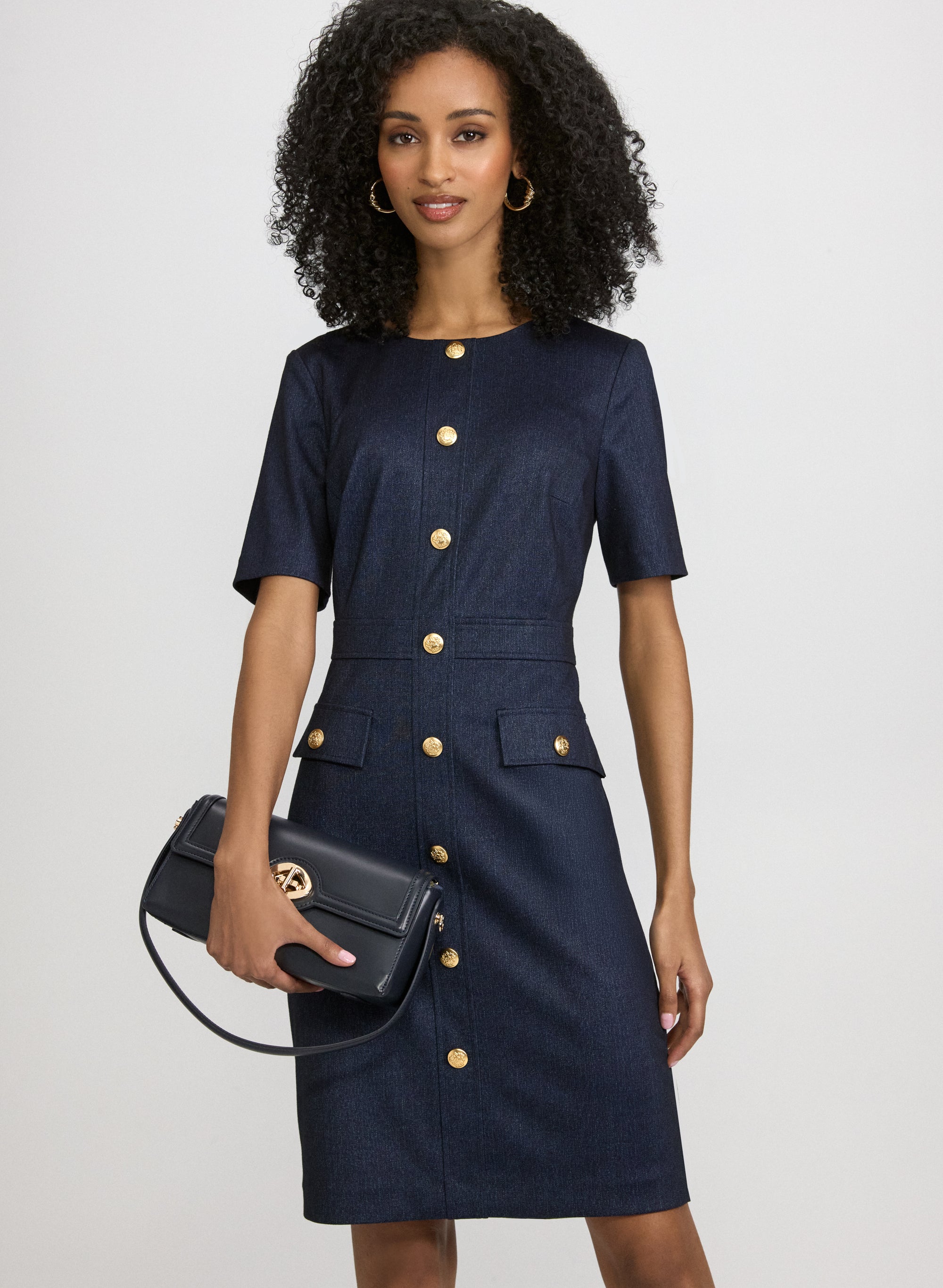 laura denim dress 90s Laura Ashley Denim Shirt Dress. Size 10. Midi, Button Down