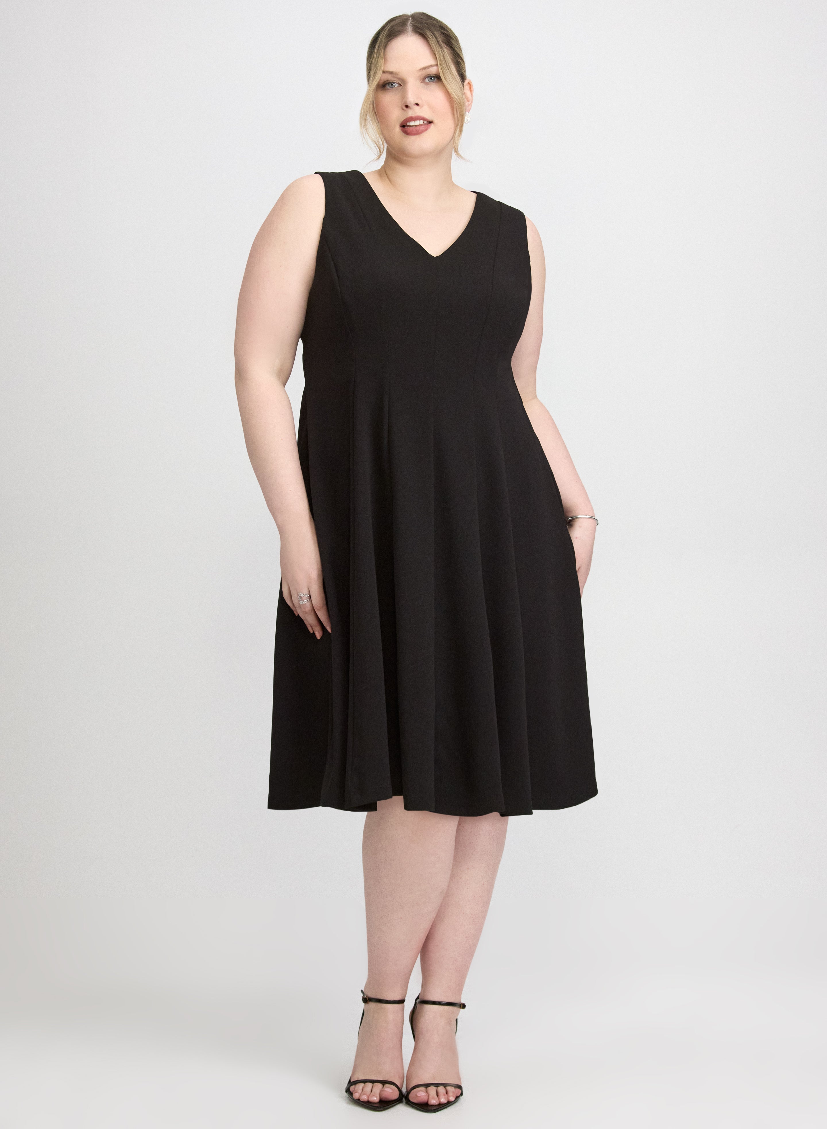 fit flare dress canada Crepe Fit and Flare Dress