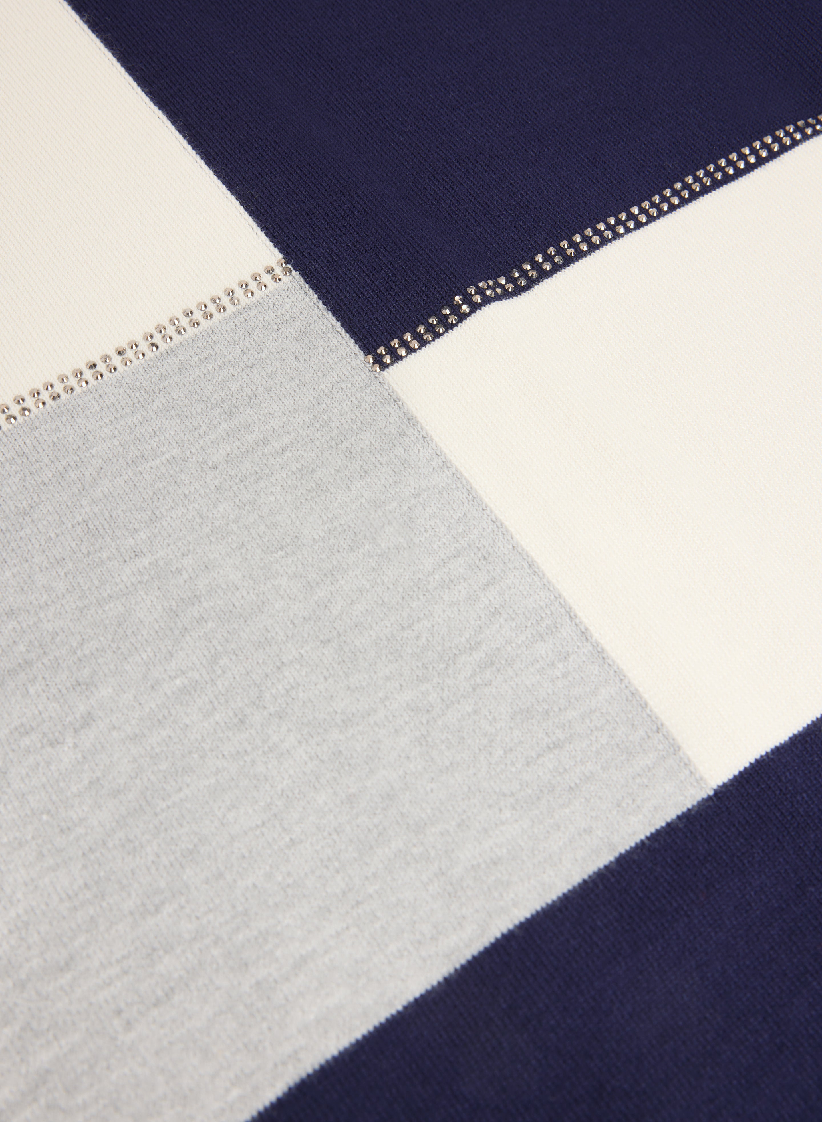 Stone Detail Colour Block Sweater