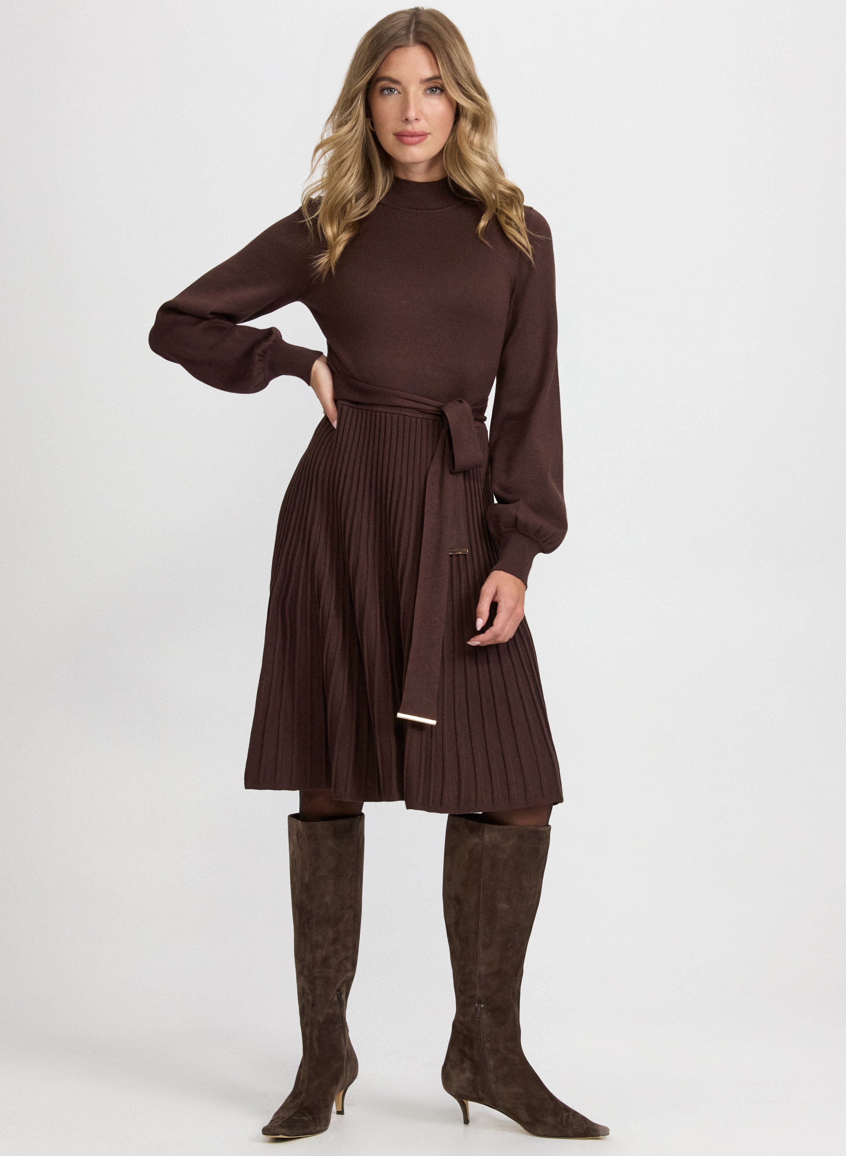 Pleated Sweater Dress Pleated Sweater Dress