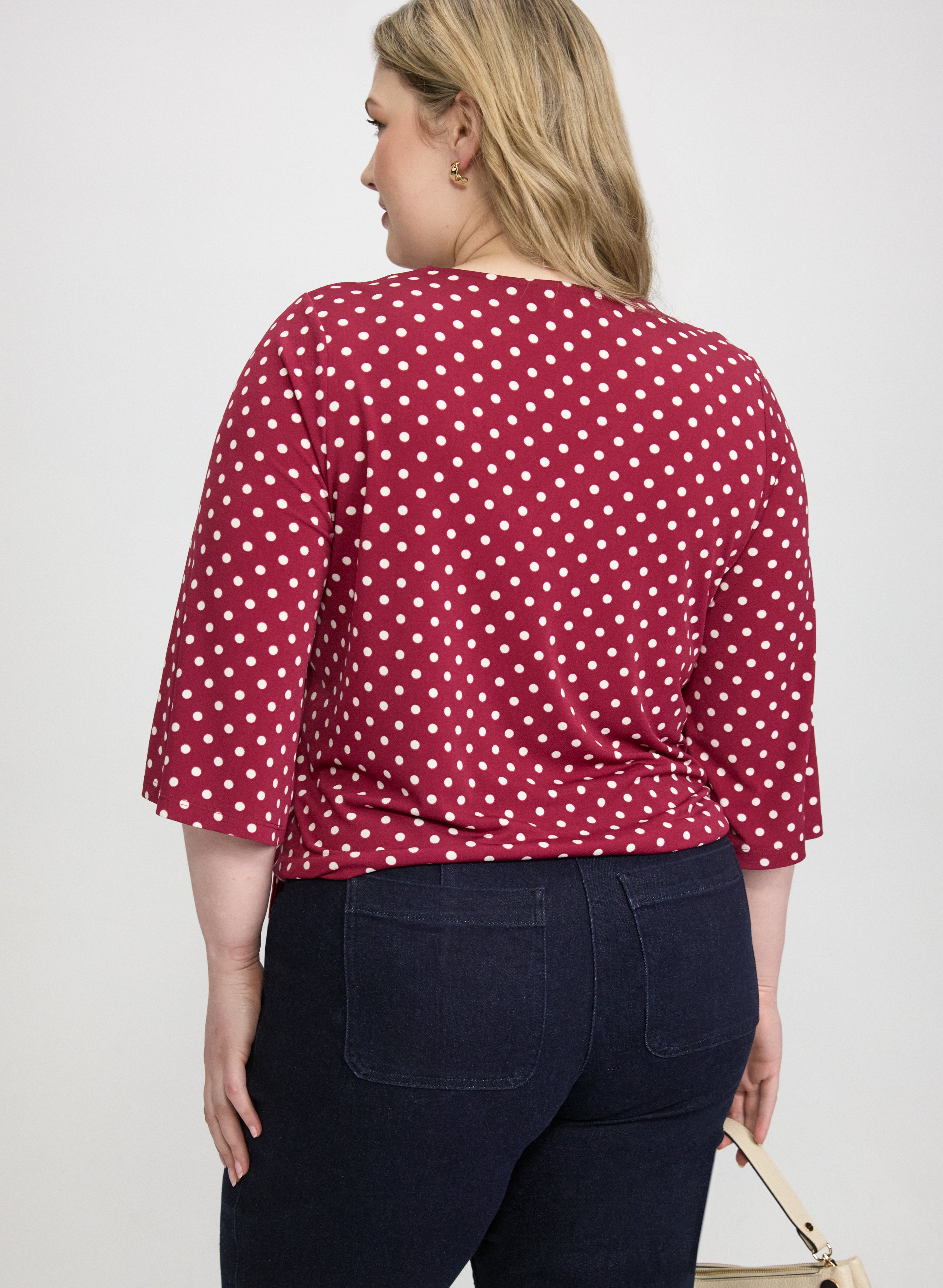 トップス room306 Random Dot Volume Tops Knotted Polka Dot Top