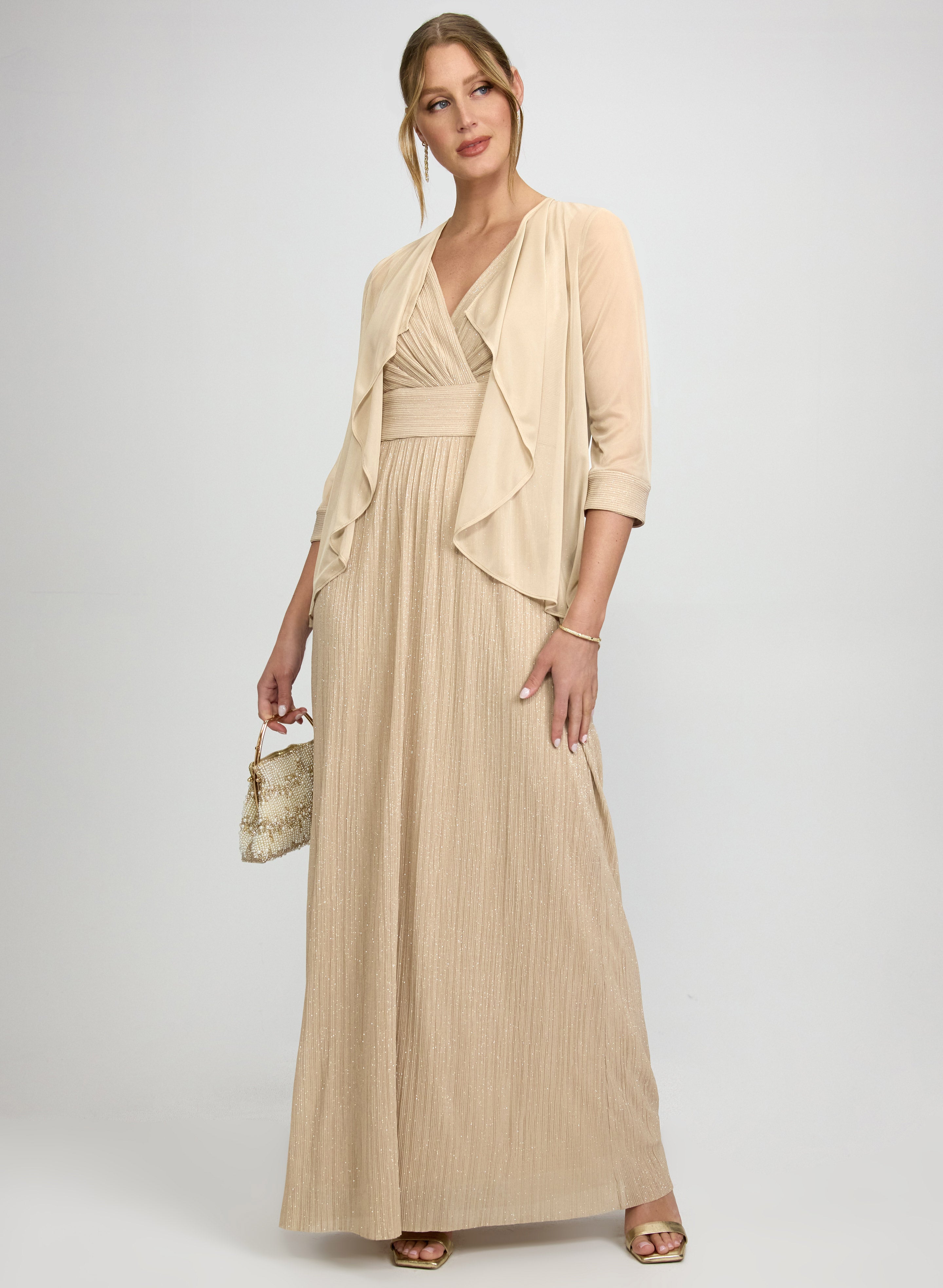 Glitter Dress & Chiffon Jacket Set