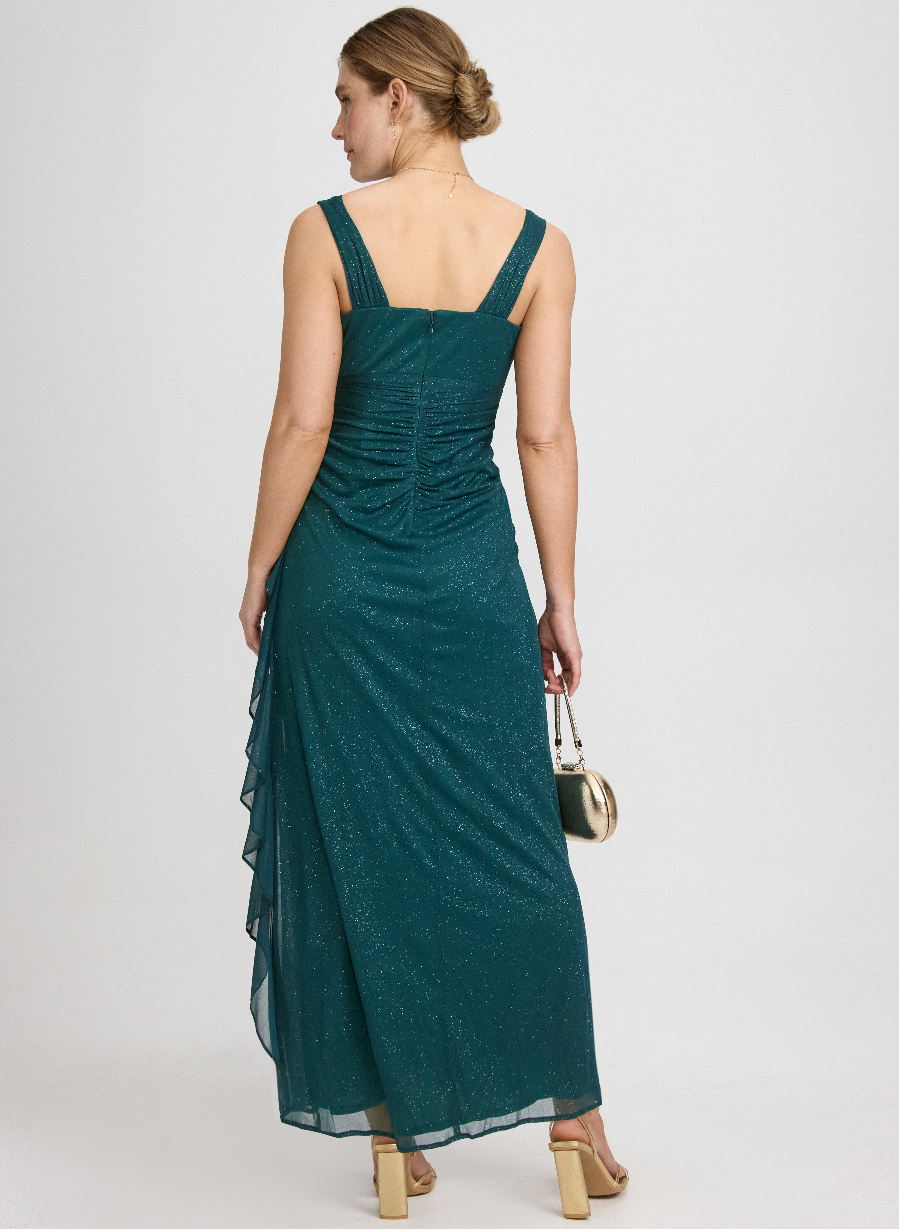Cowl Neck Glitter Mesh Dress Cowl Neck Glitter Mesh Dress