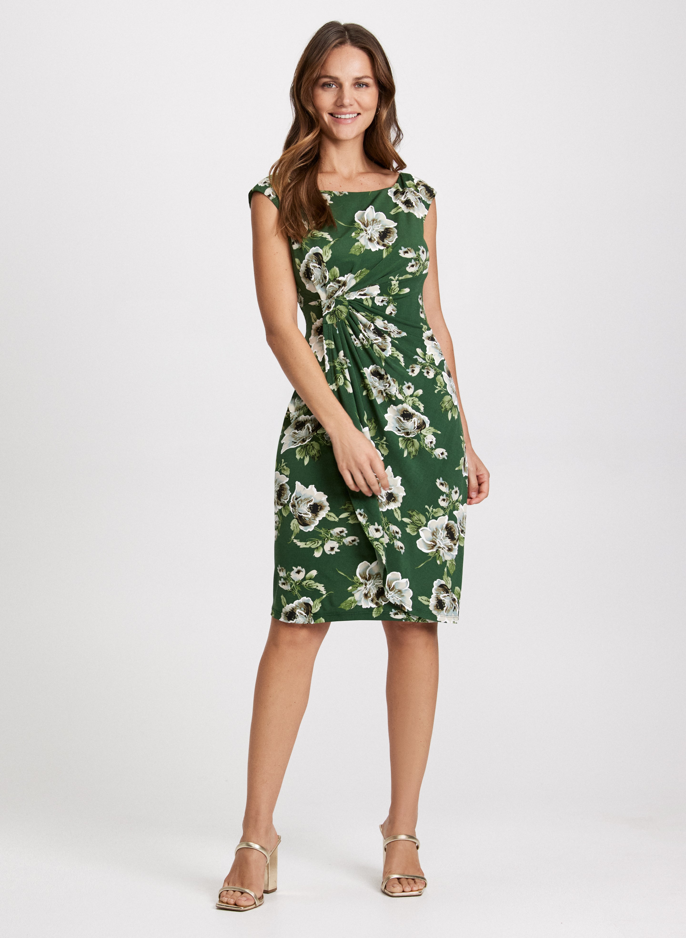 Fitted Sleeveless Floral Dress