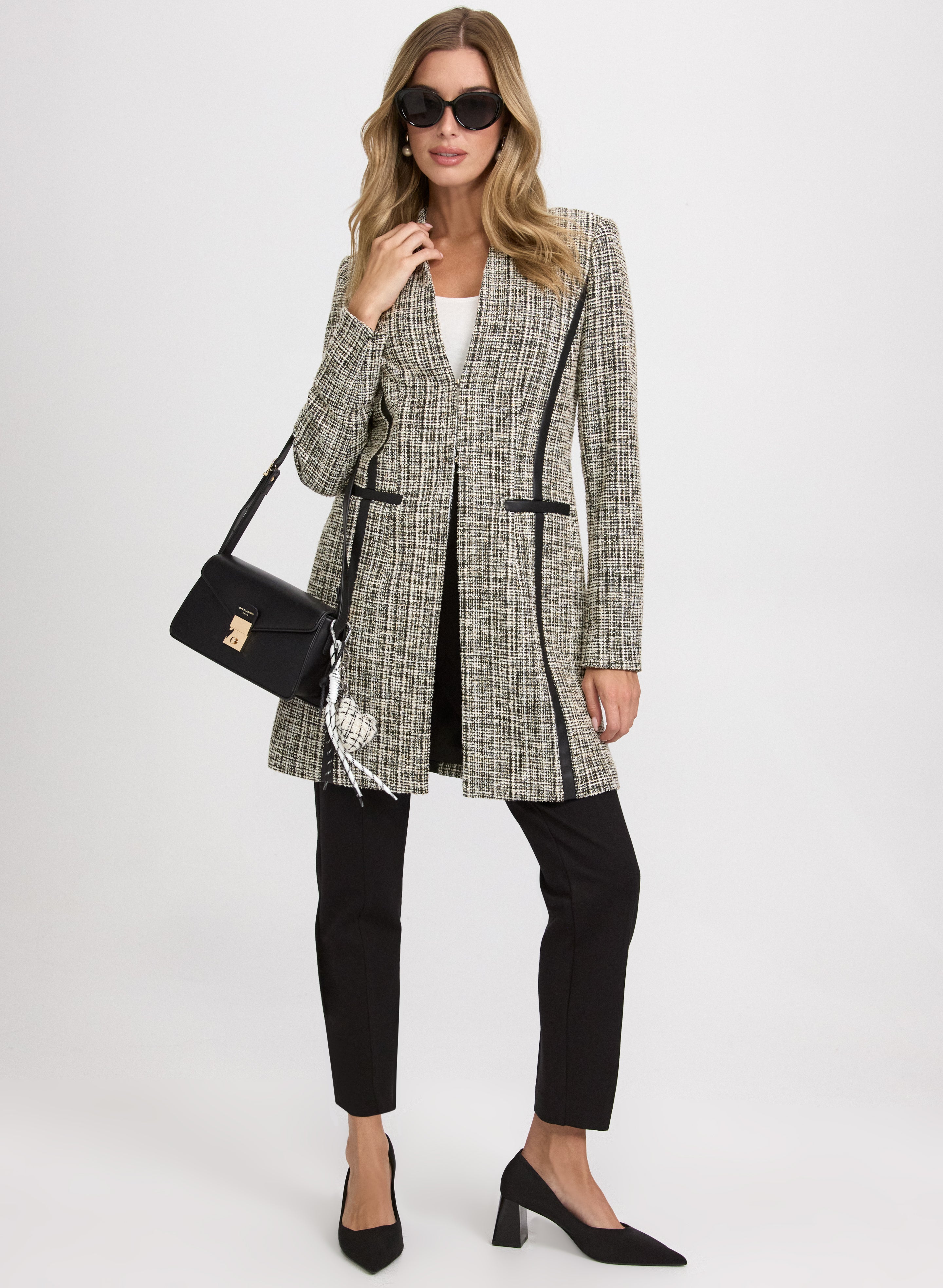 Tweed Open-Front Coat