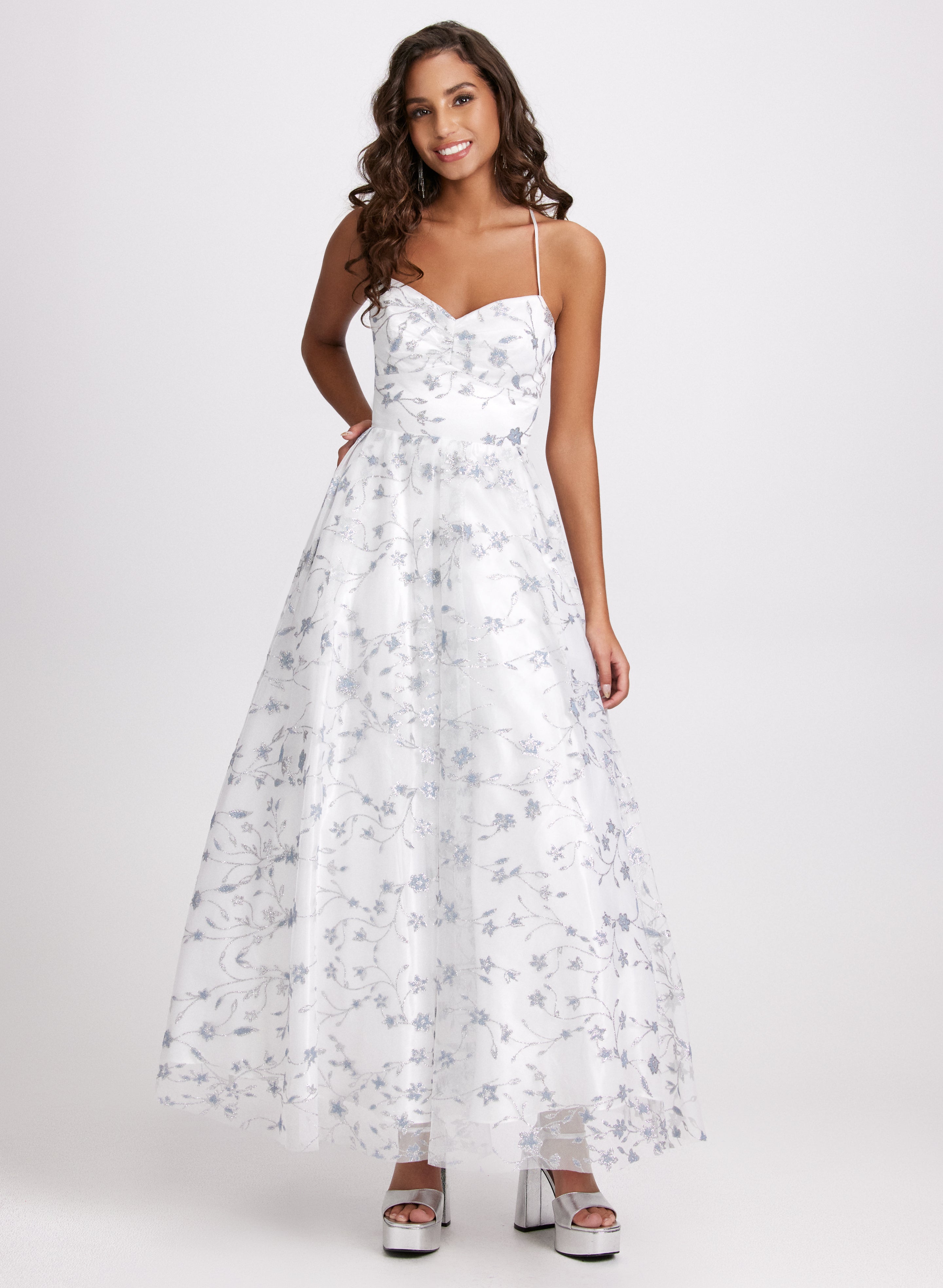 Glittery Floral Tulle Dress Glittery Floral Tulle Dress