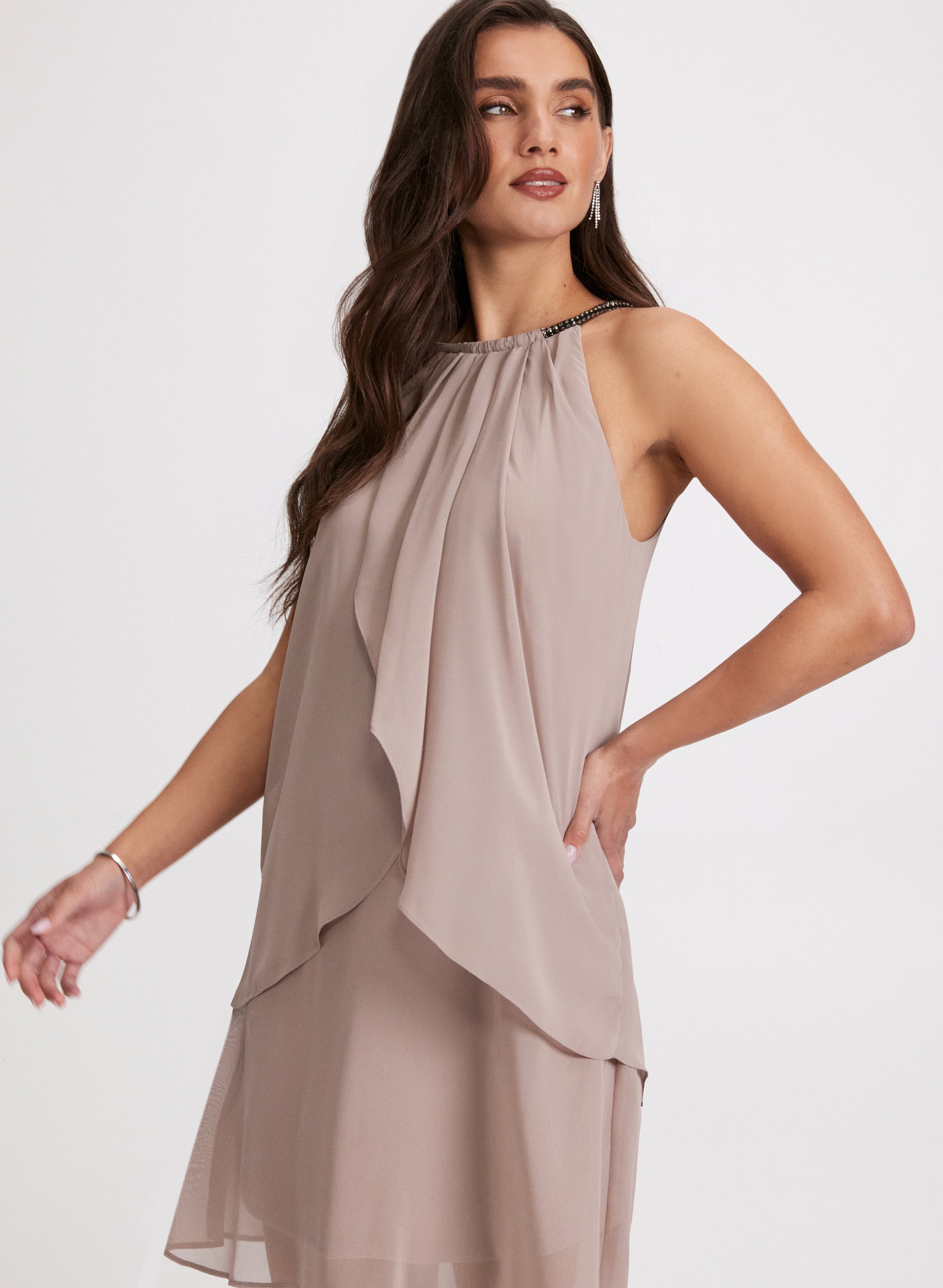 【完売品】サンサカエプチ　Laura smocked dress Sleeveless Chiffon Dress