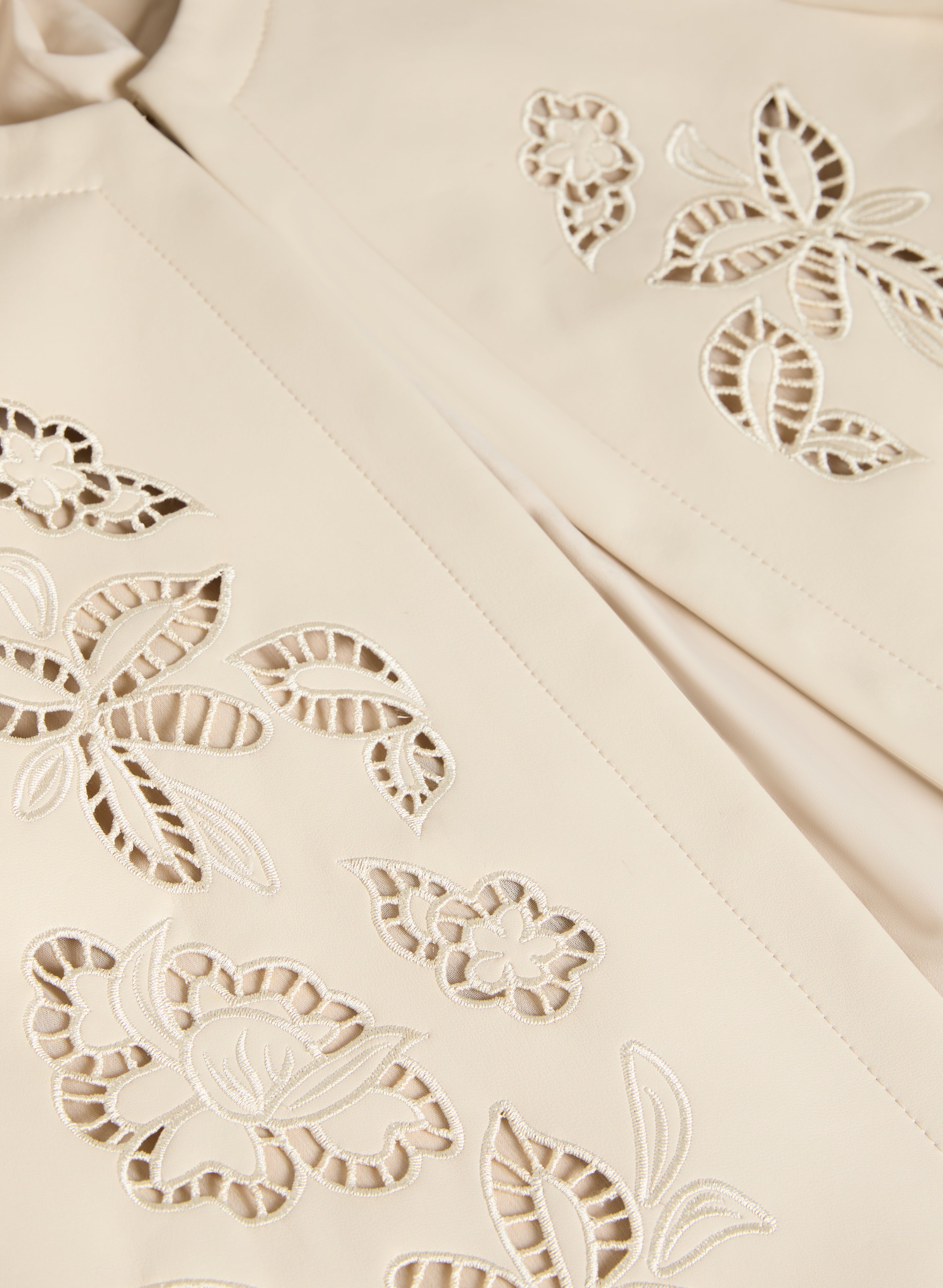 Embroidered Vegan Leather Jacket