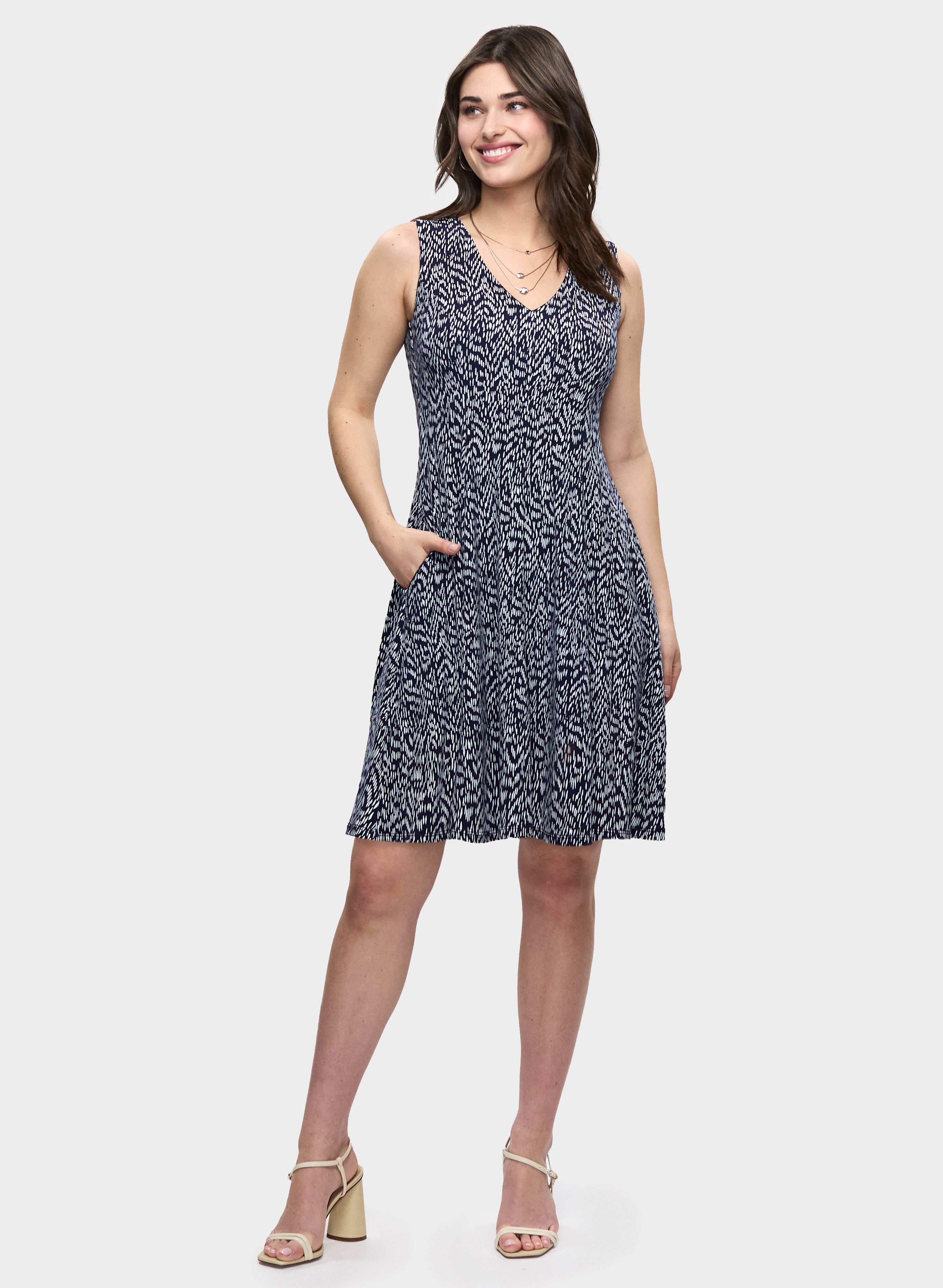 Abstract Motif Jersey Day Dress