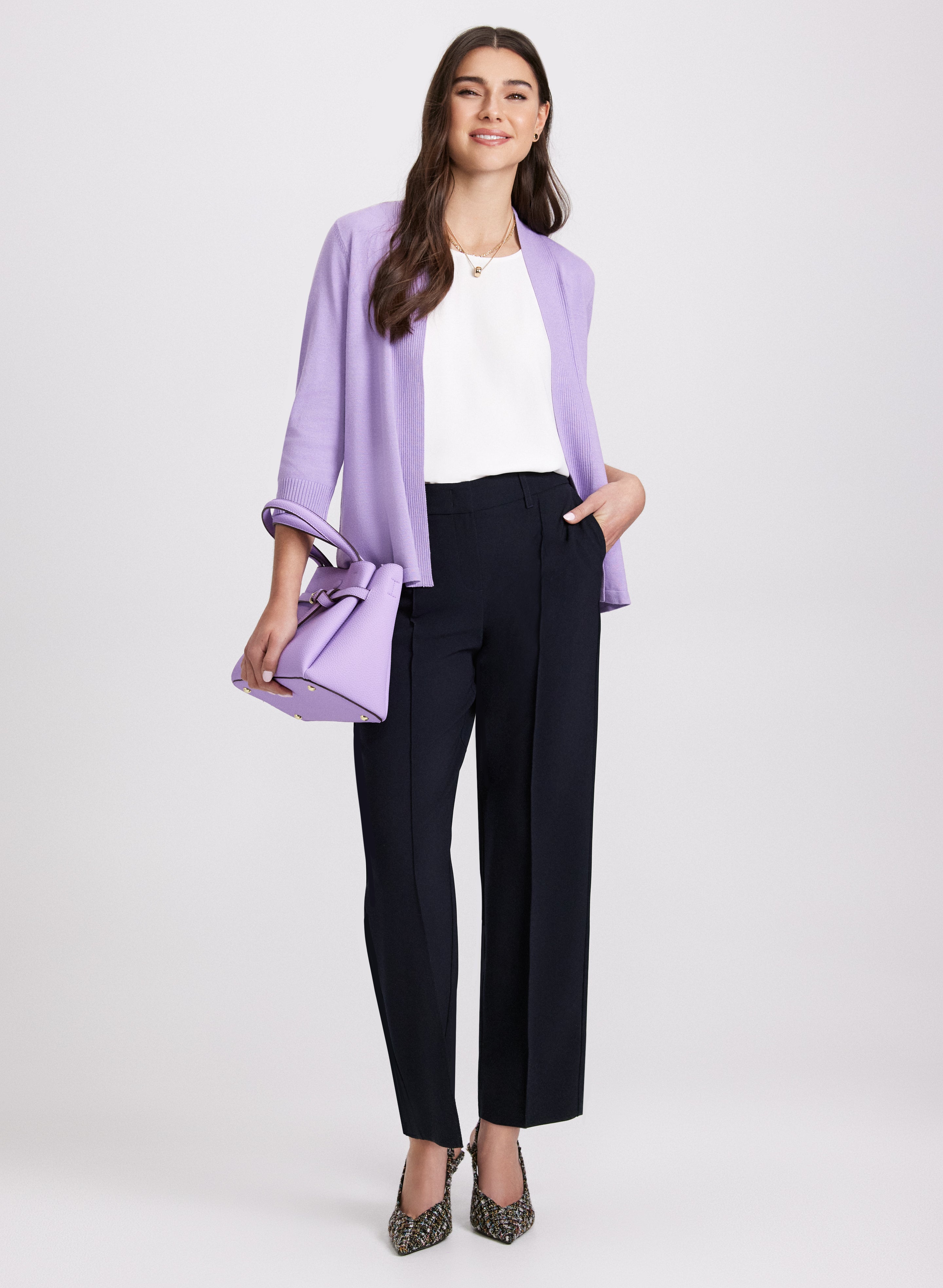 Double Take Fringe Trim Open Front Cardigan