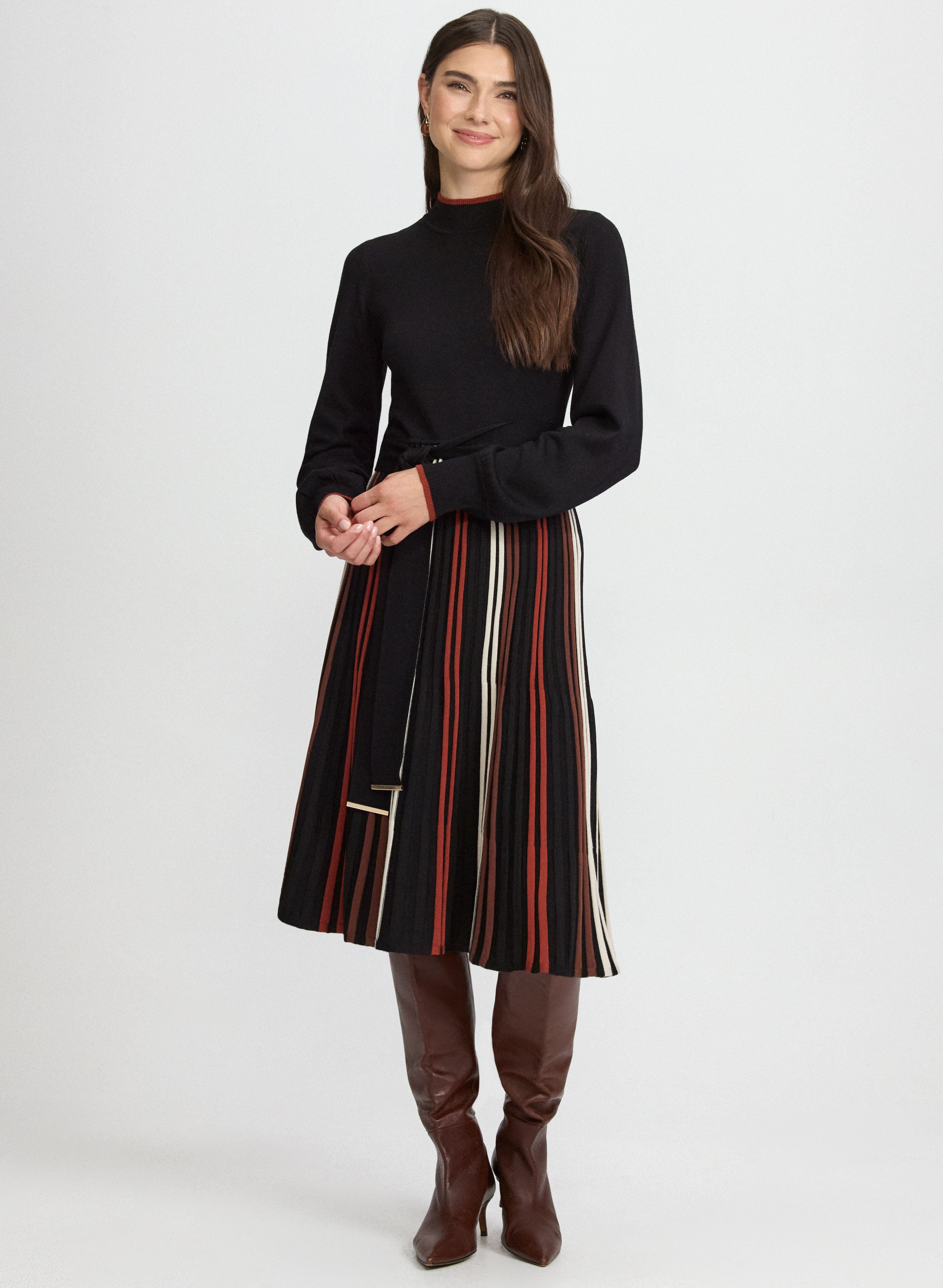 Striped Illusion Sweater Dress