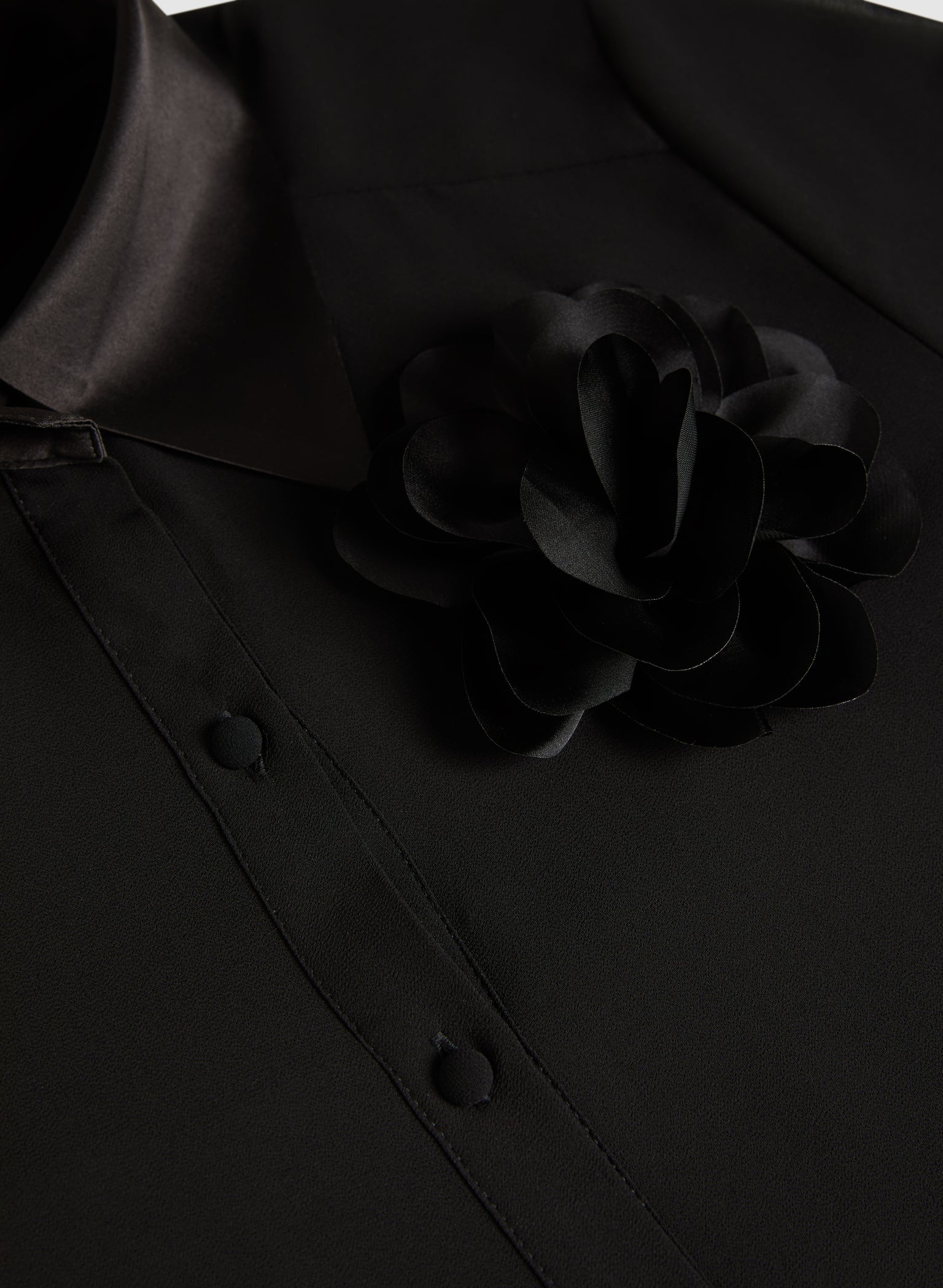 The Sadie Button Up Airflow Blouse - Black  (Small - 3X)