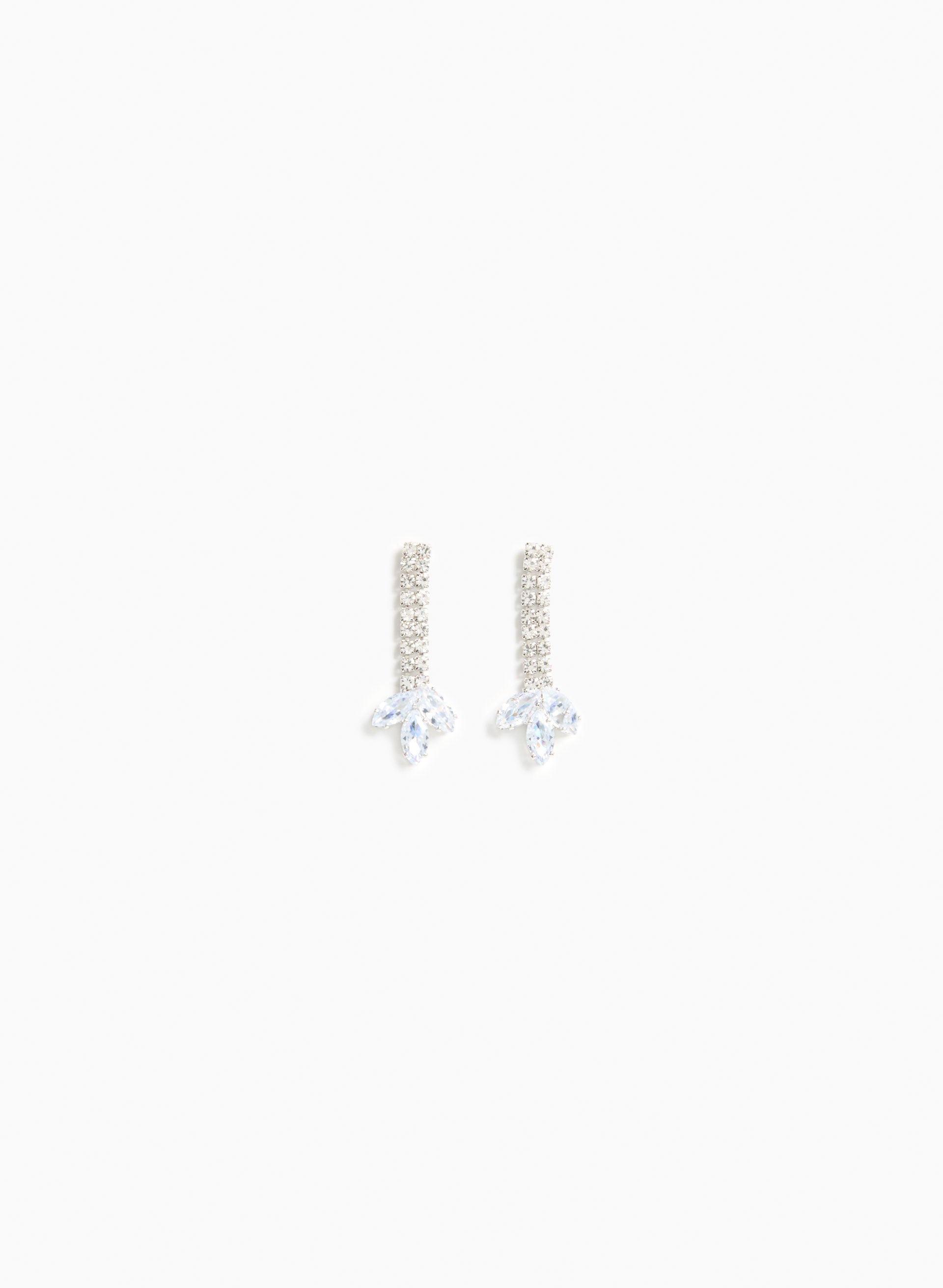 Elongated Crystal Dangle Earrings