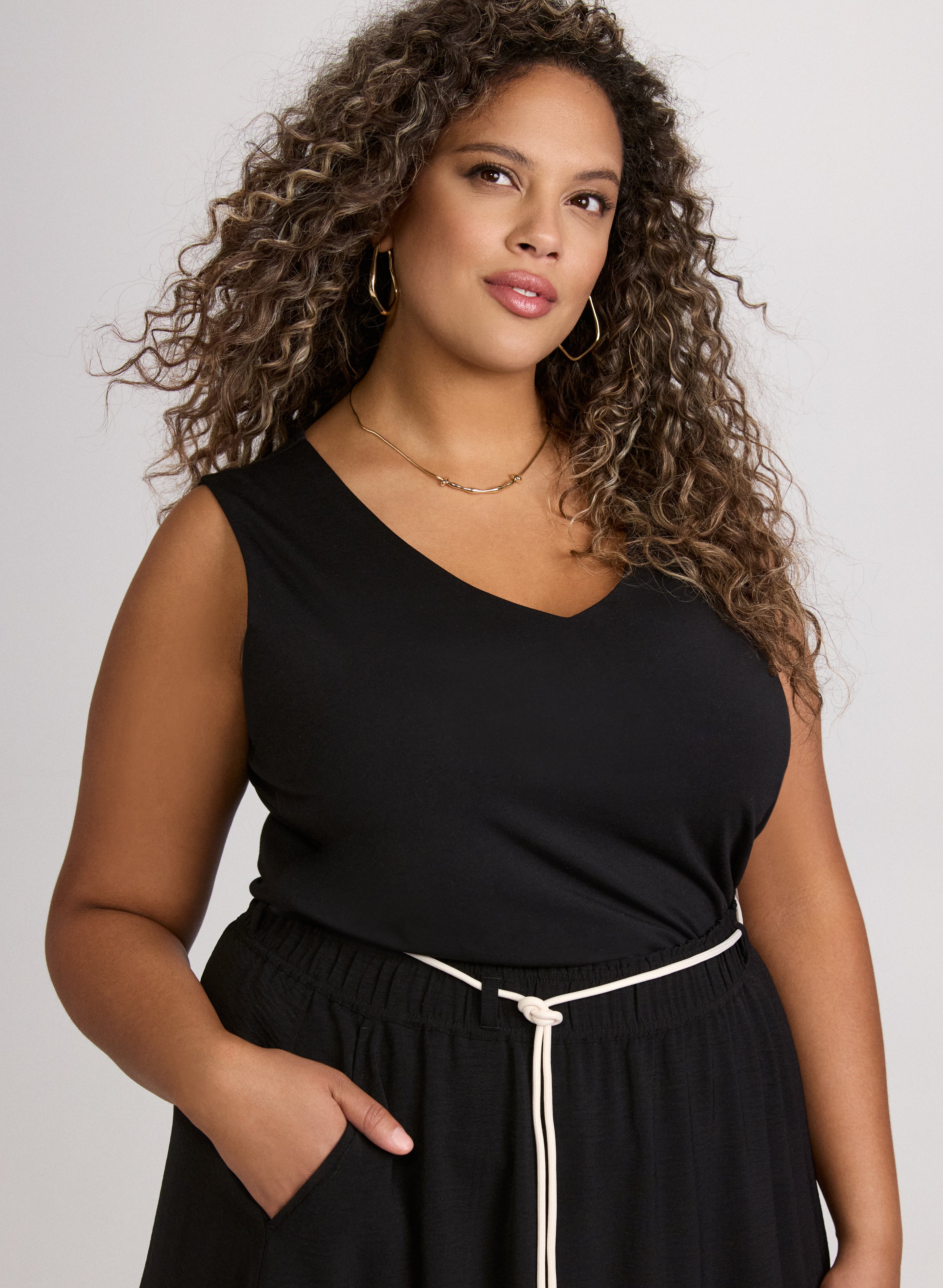 Drawstring Crinkled Maxi Skirt