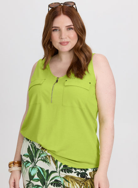 Zip-Up Tank Top