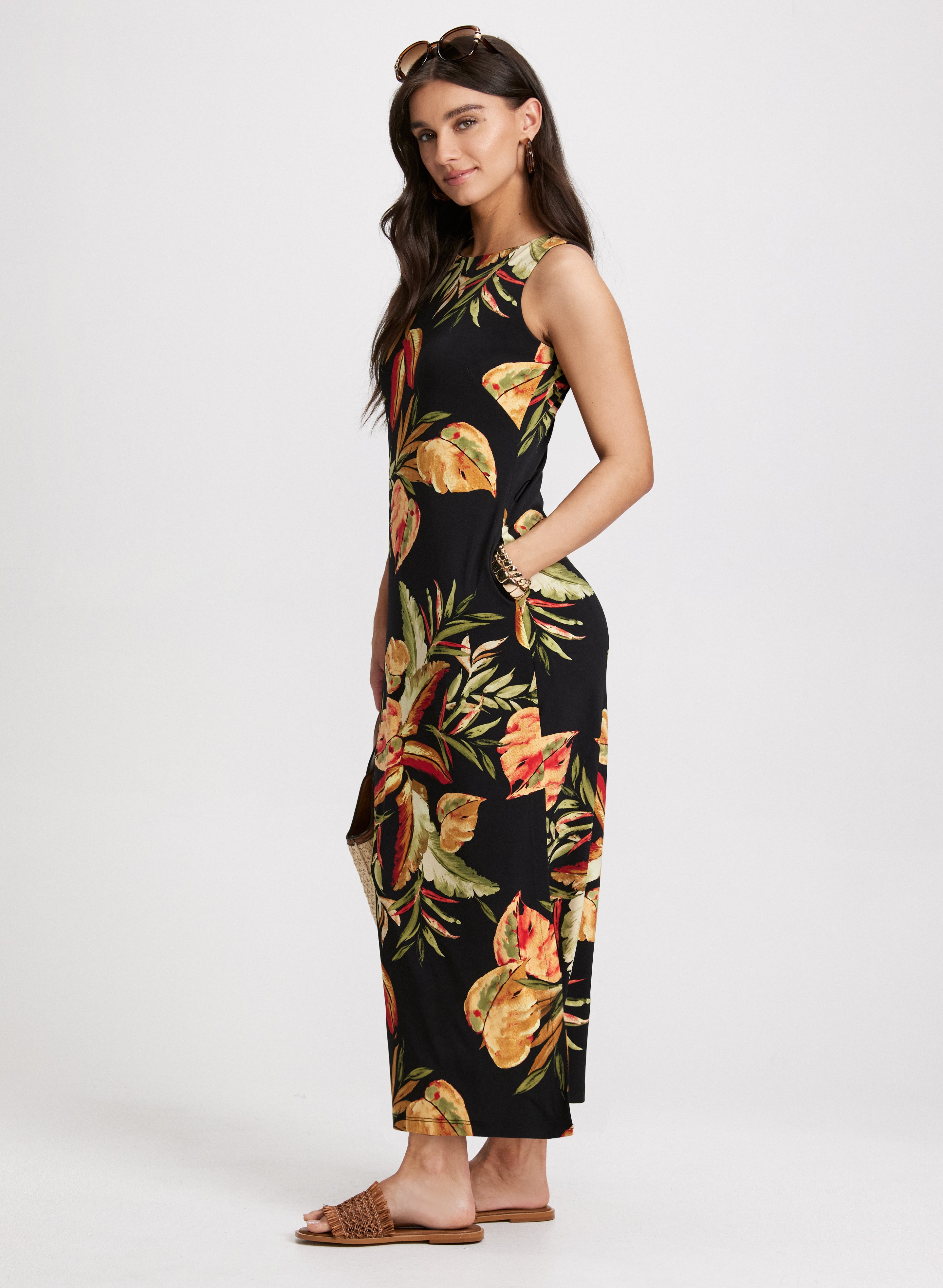 Tropical Print Maxi Dress