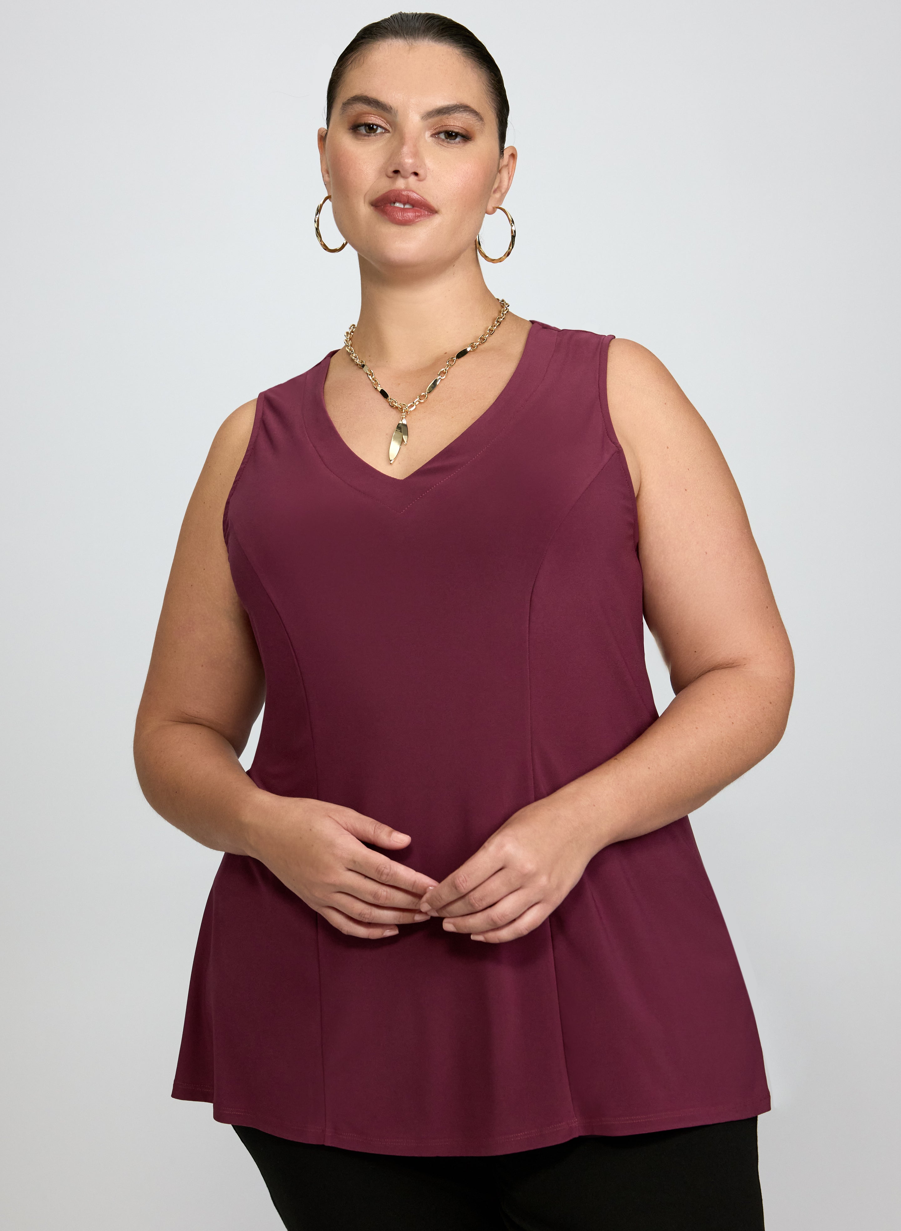 トップス Satin Combination Peplum Tank Top Peplum Hem Tank Top
