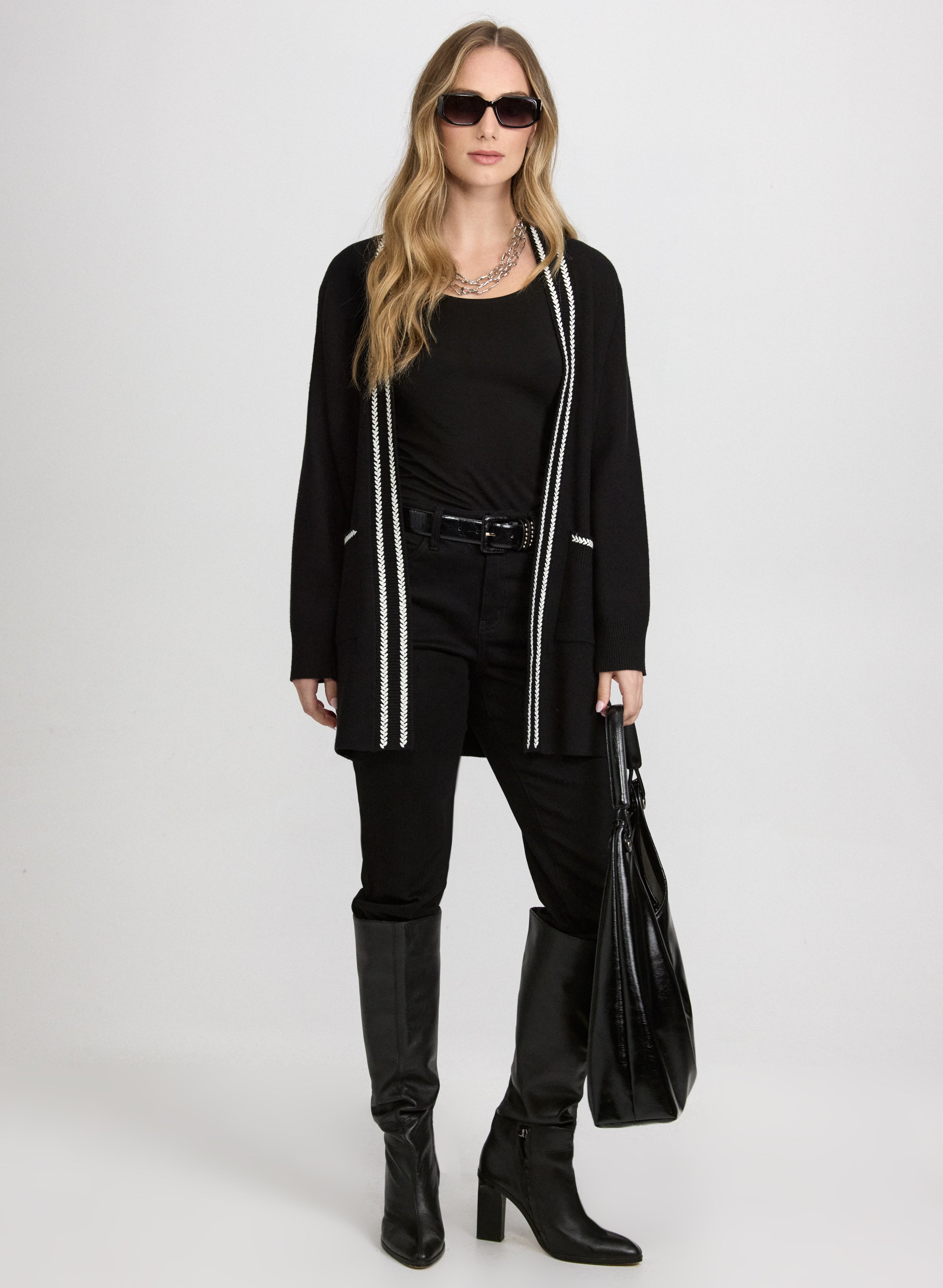 Contrast Stitch Cardigan