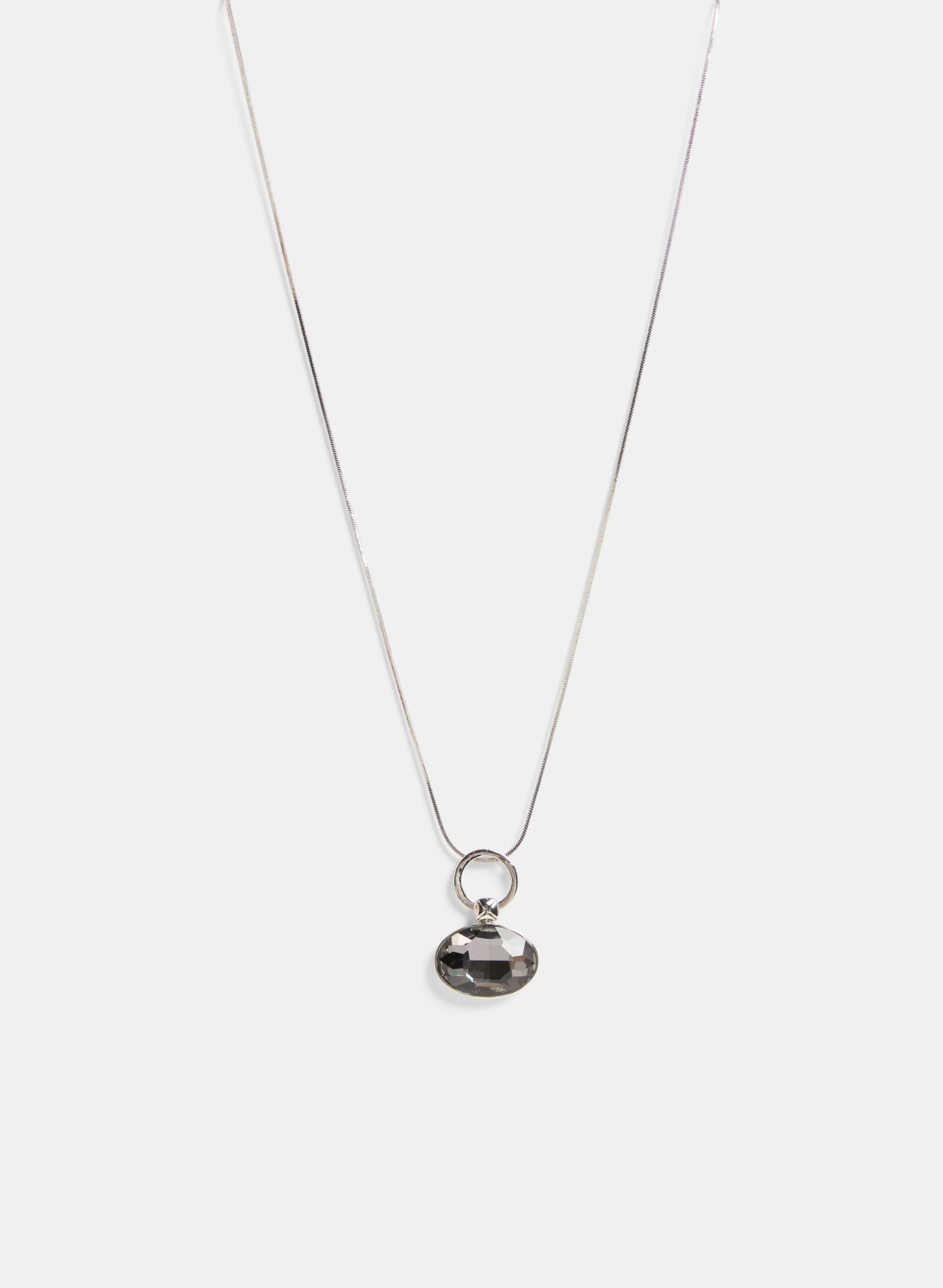 Oval Stone Pendant Necklace