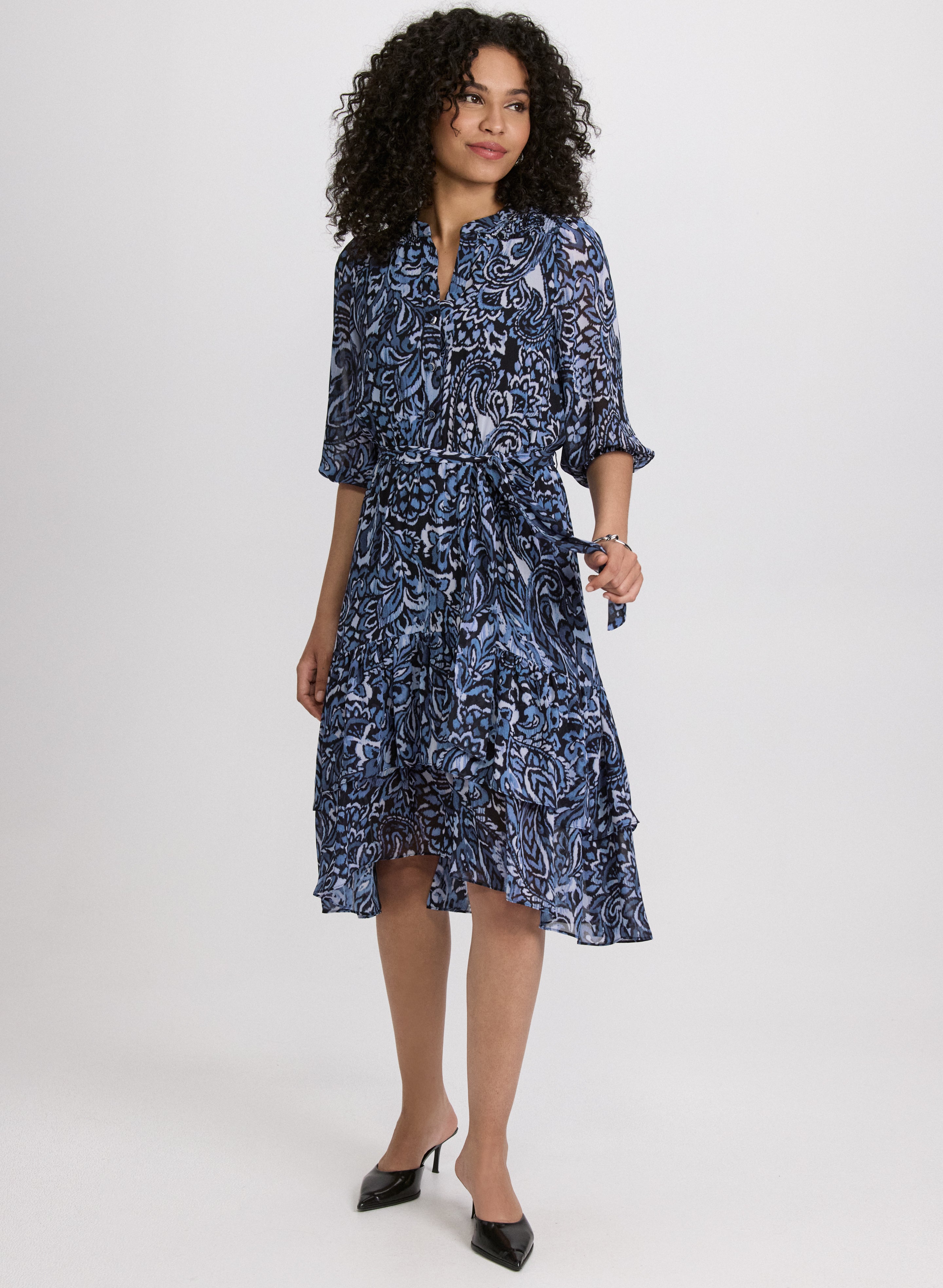 Tiered Paisley Dress
