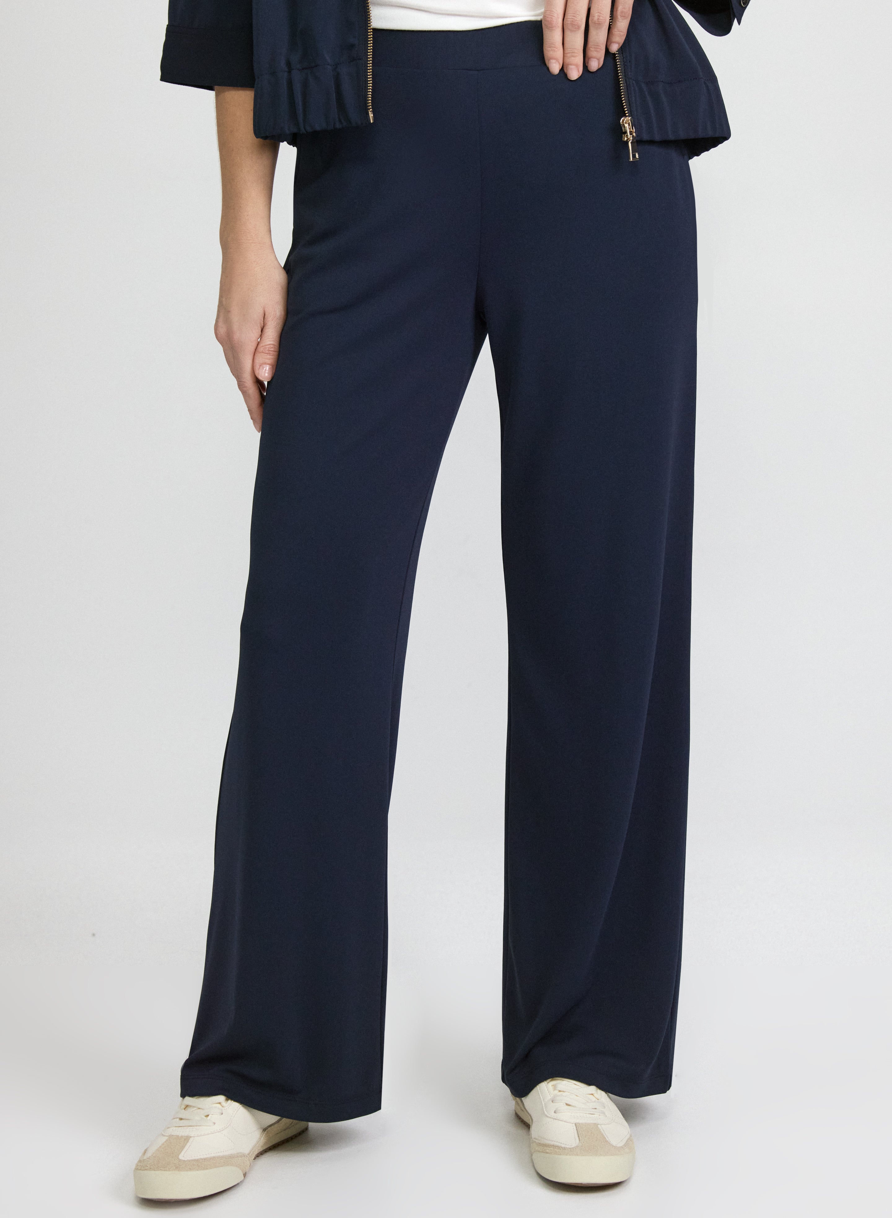 Pull-On Wide-Leg Pants