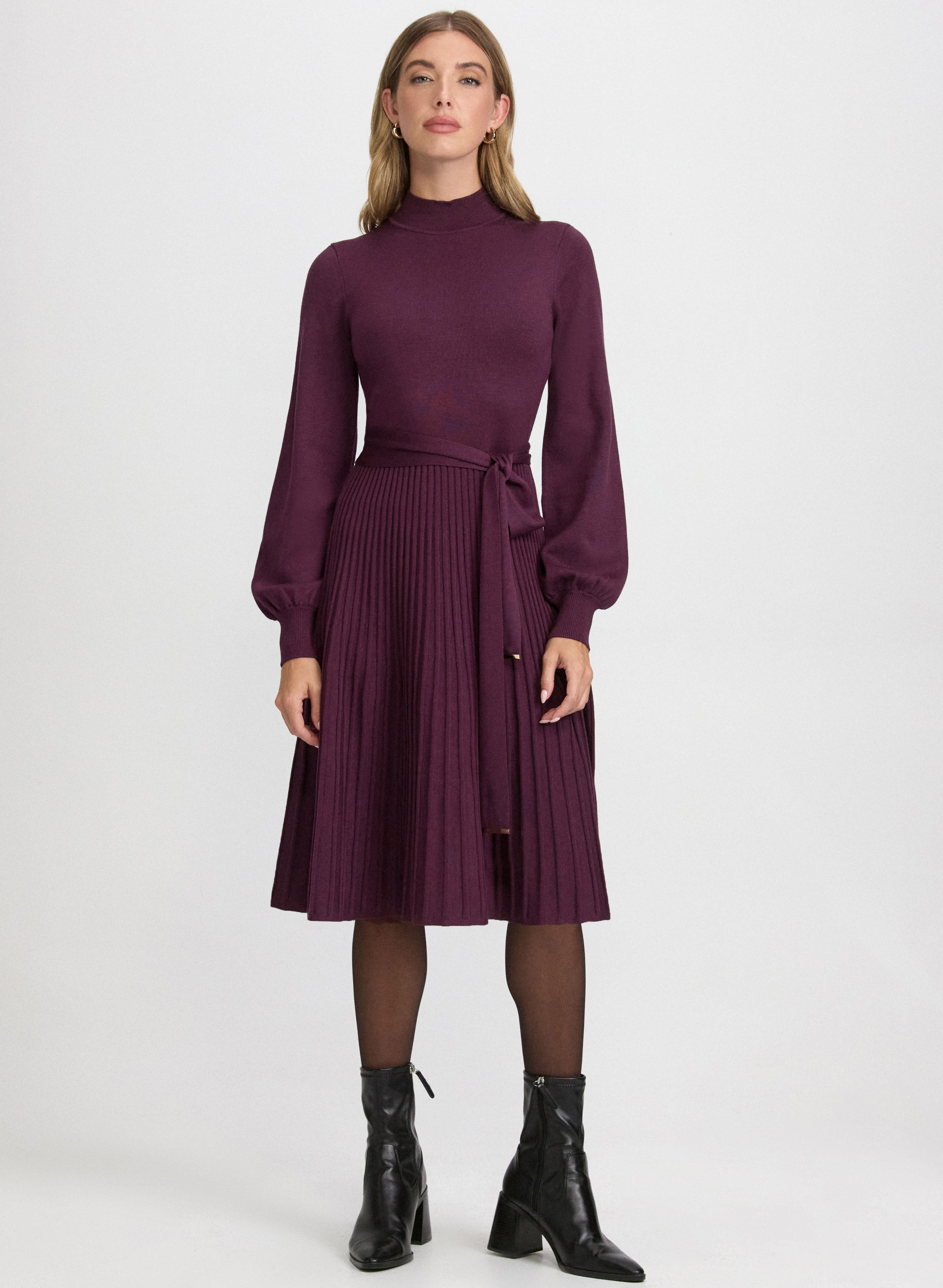 pleated sweater dress Pleated Sweater Dress
