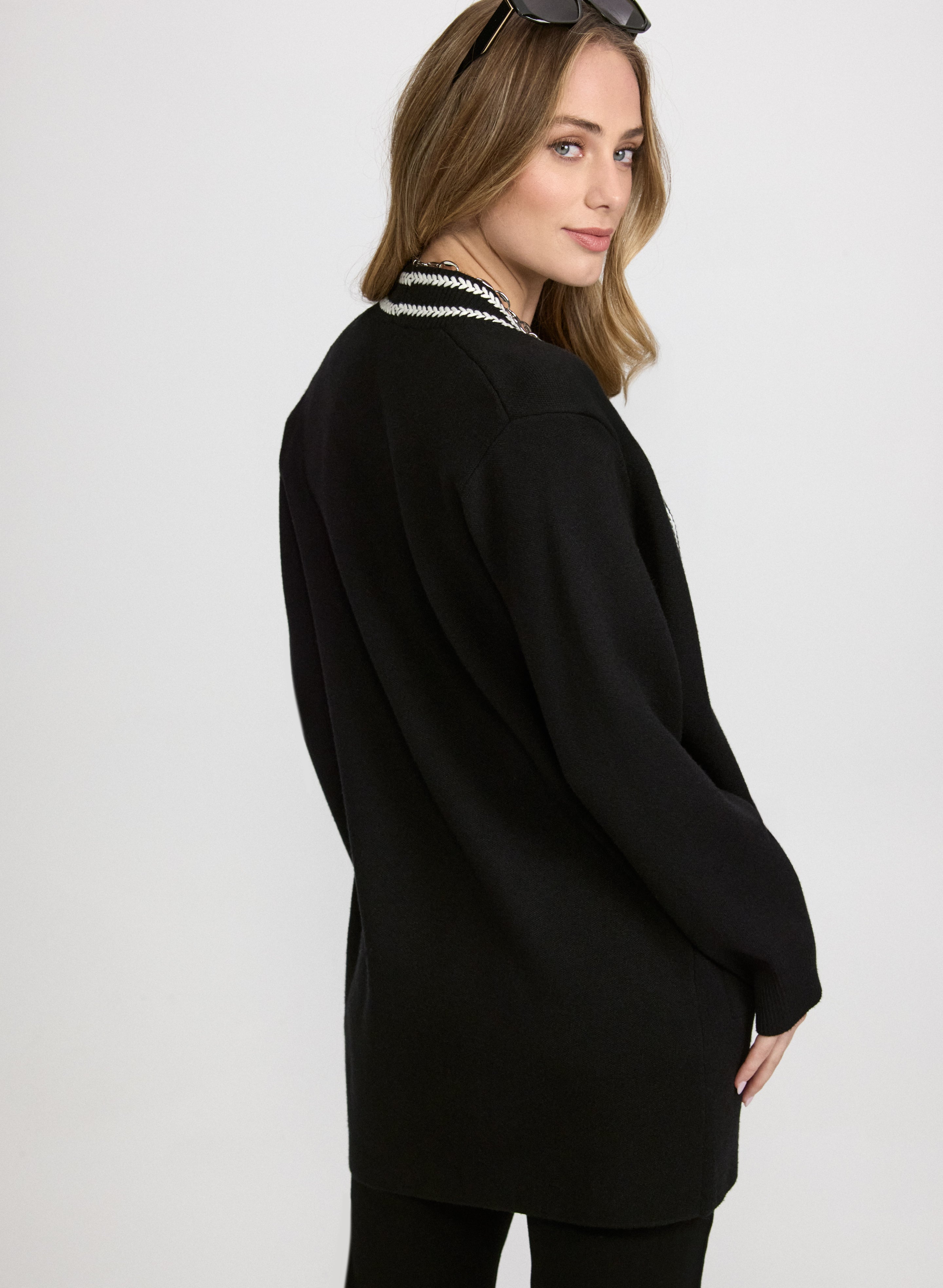 Contrast Stitch Cardigan