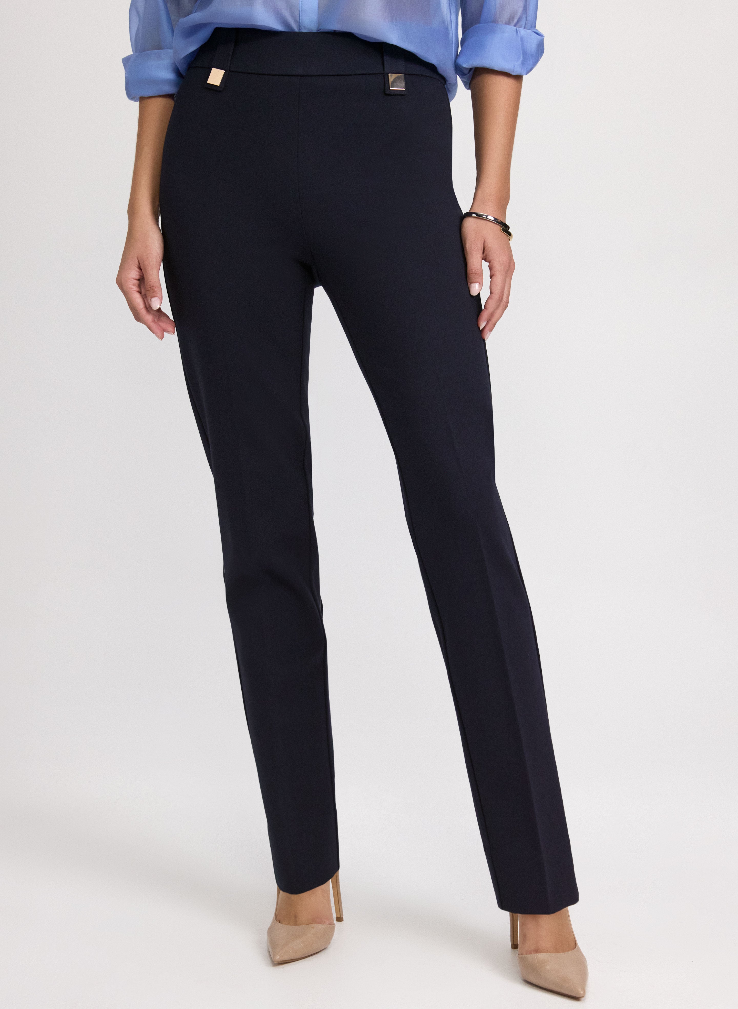Sofia Rivet Detail Slim-Leg Pants