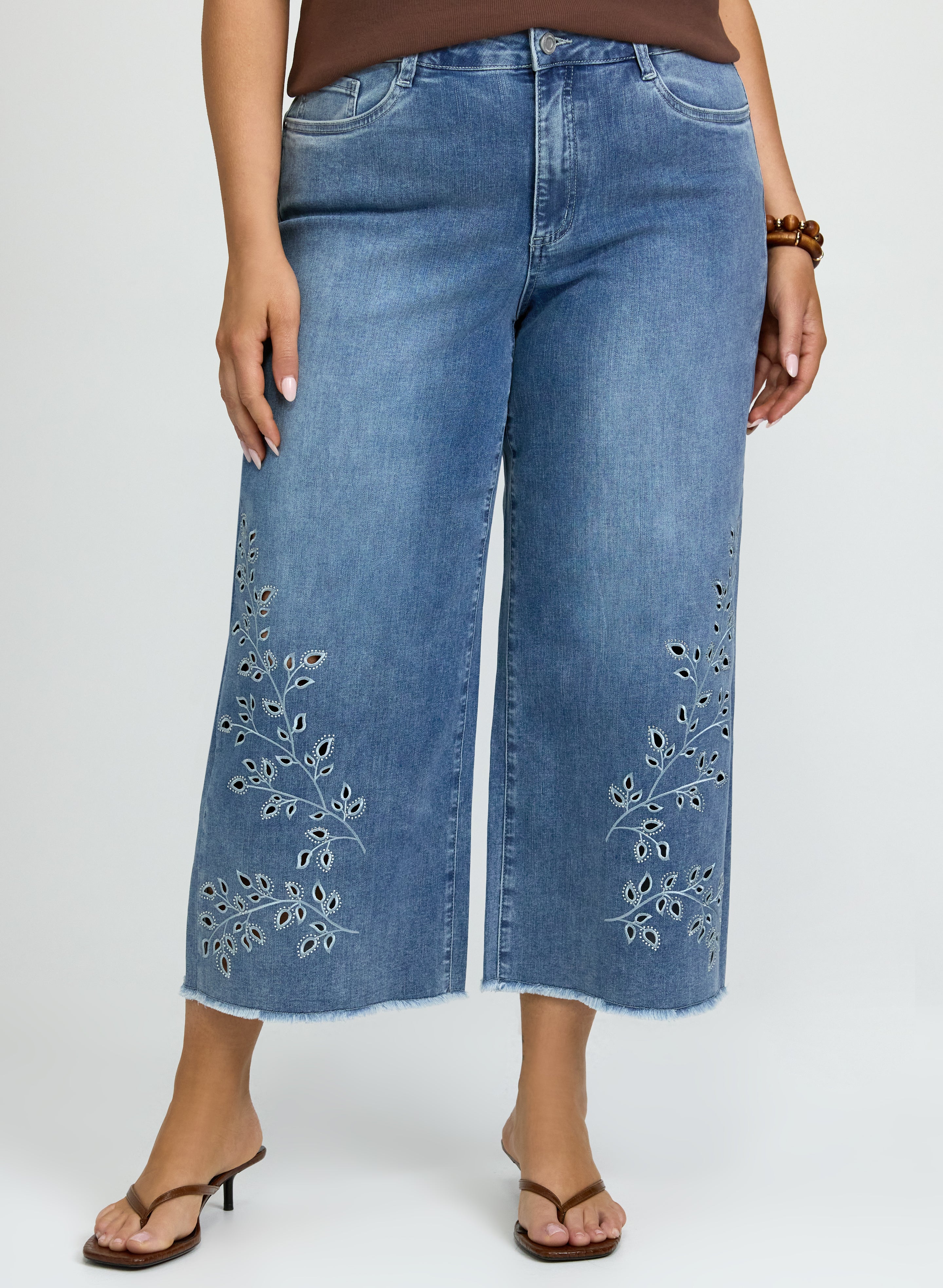 Joseph Ribkoff - Embroidered Denim Culottes