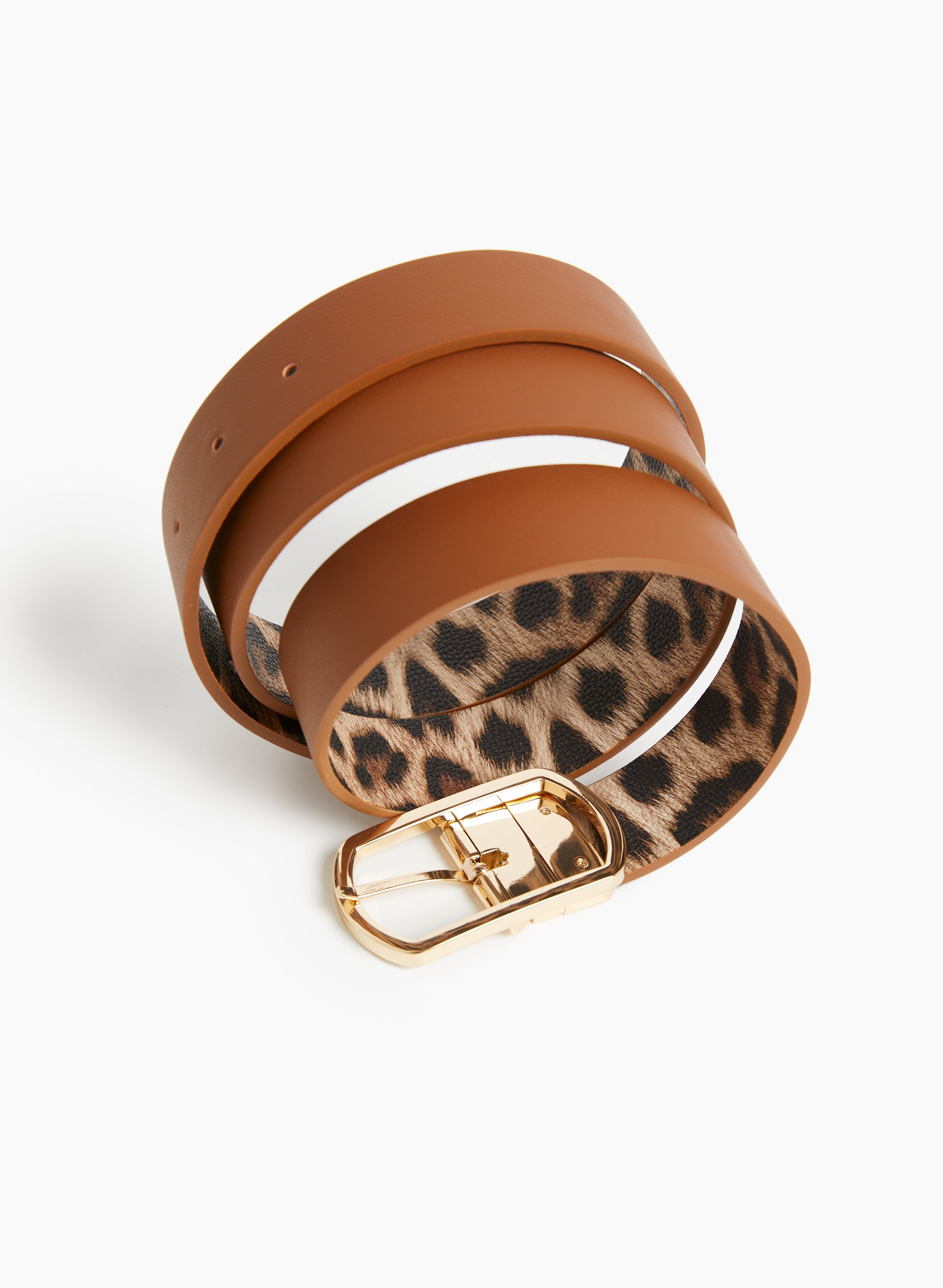 Reversible Leopard Print Belt