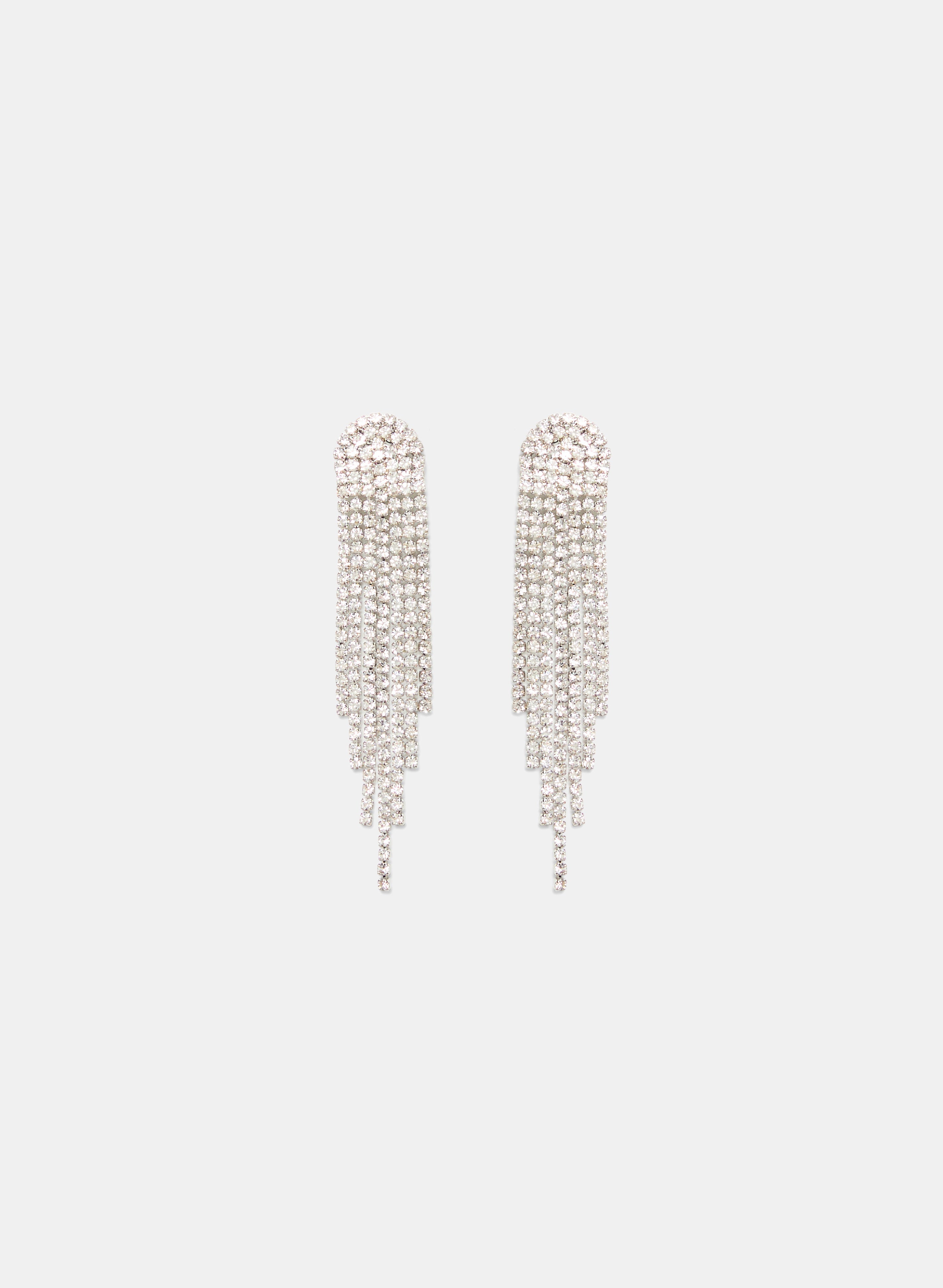 Crystal Half-Moon Cascade Earrings