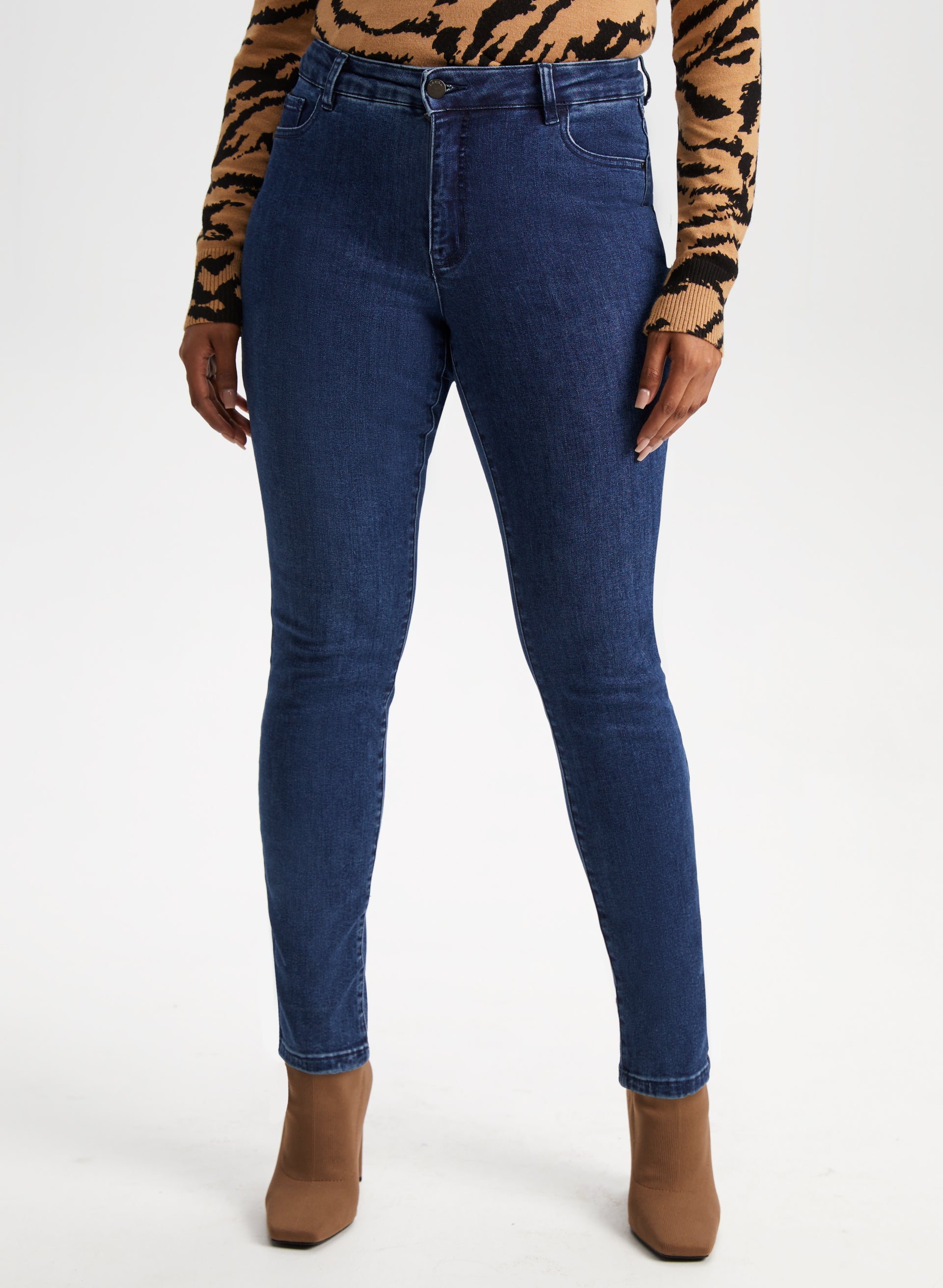 Essential High-Waist Slim Leg Jeans