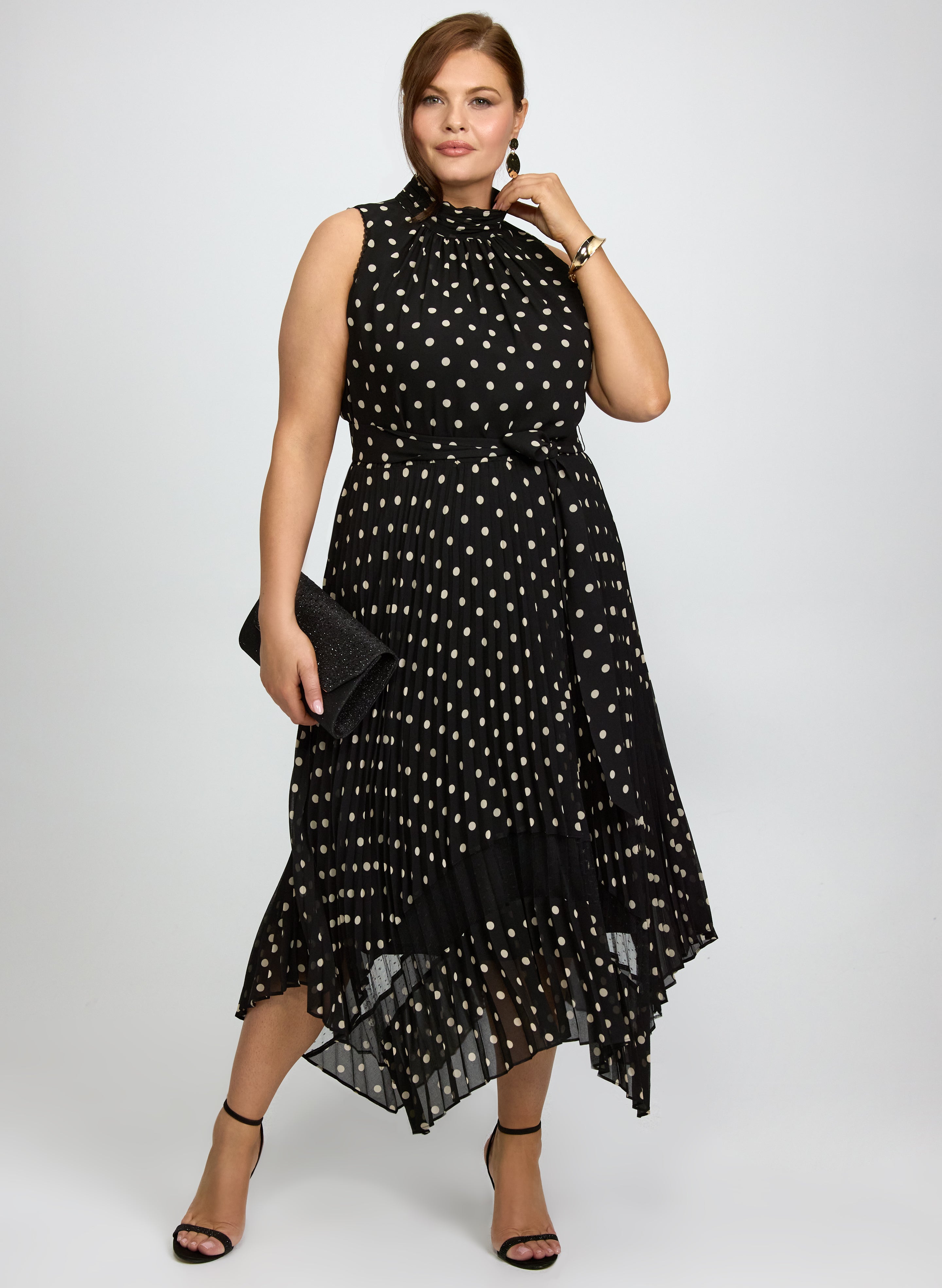 Polka Dot Chiffon Dress