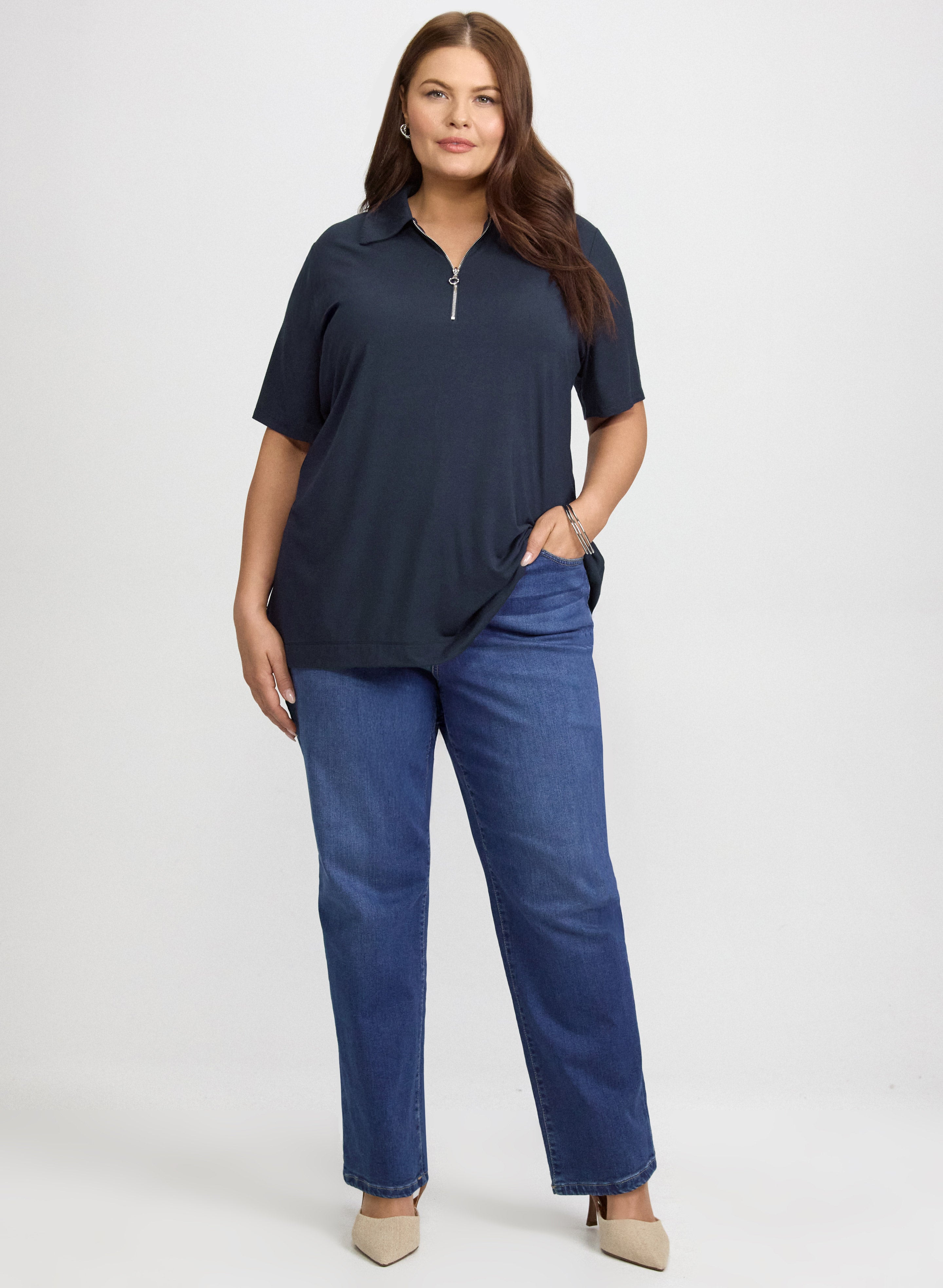 Half-Zip Polo Top