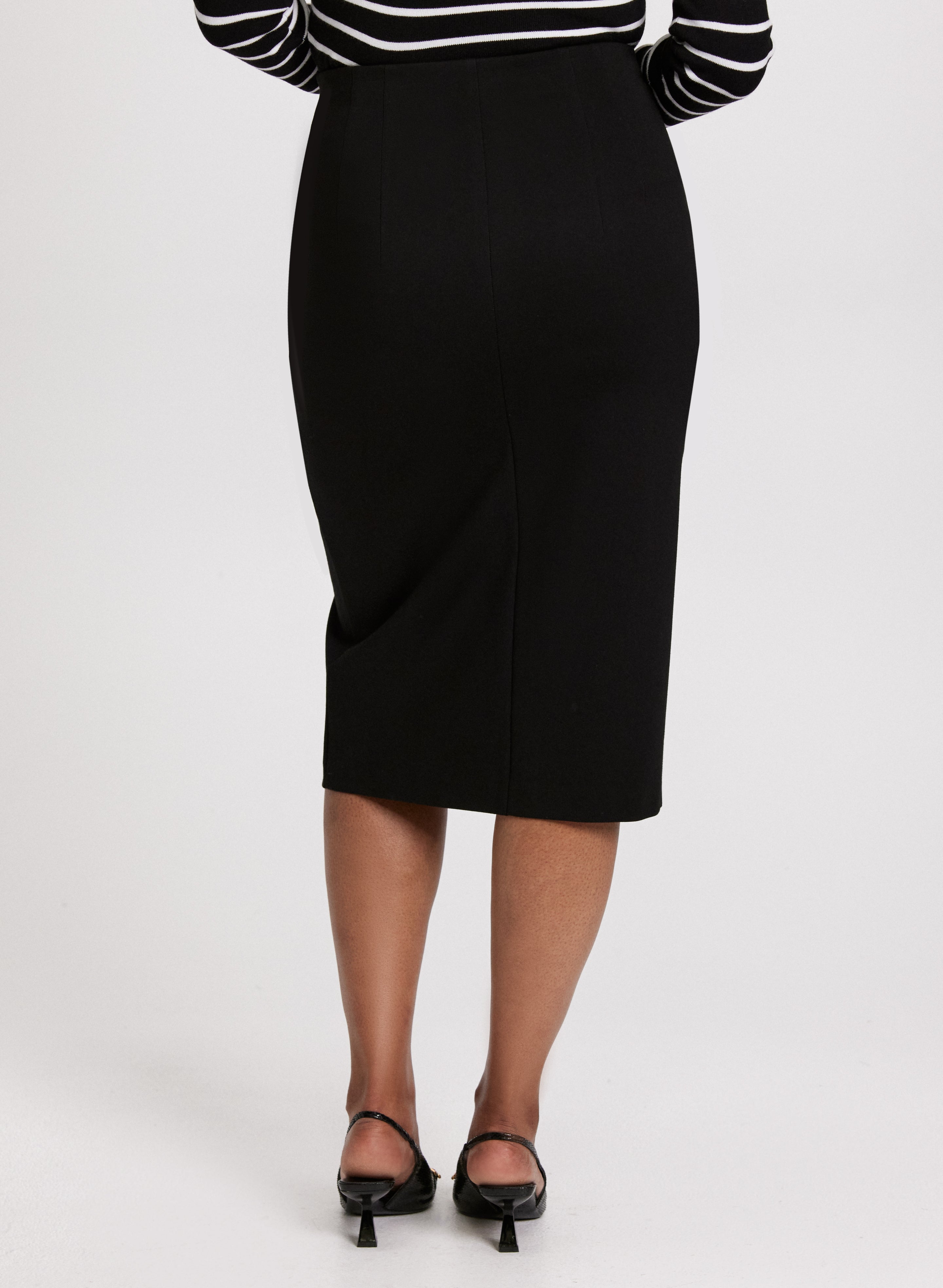 Black skirt side split best sale