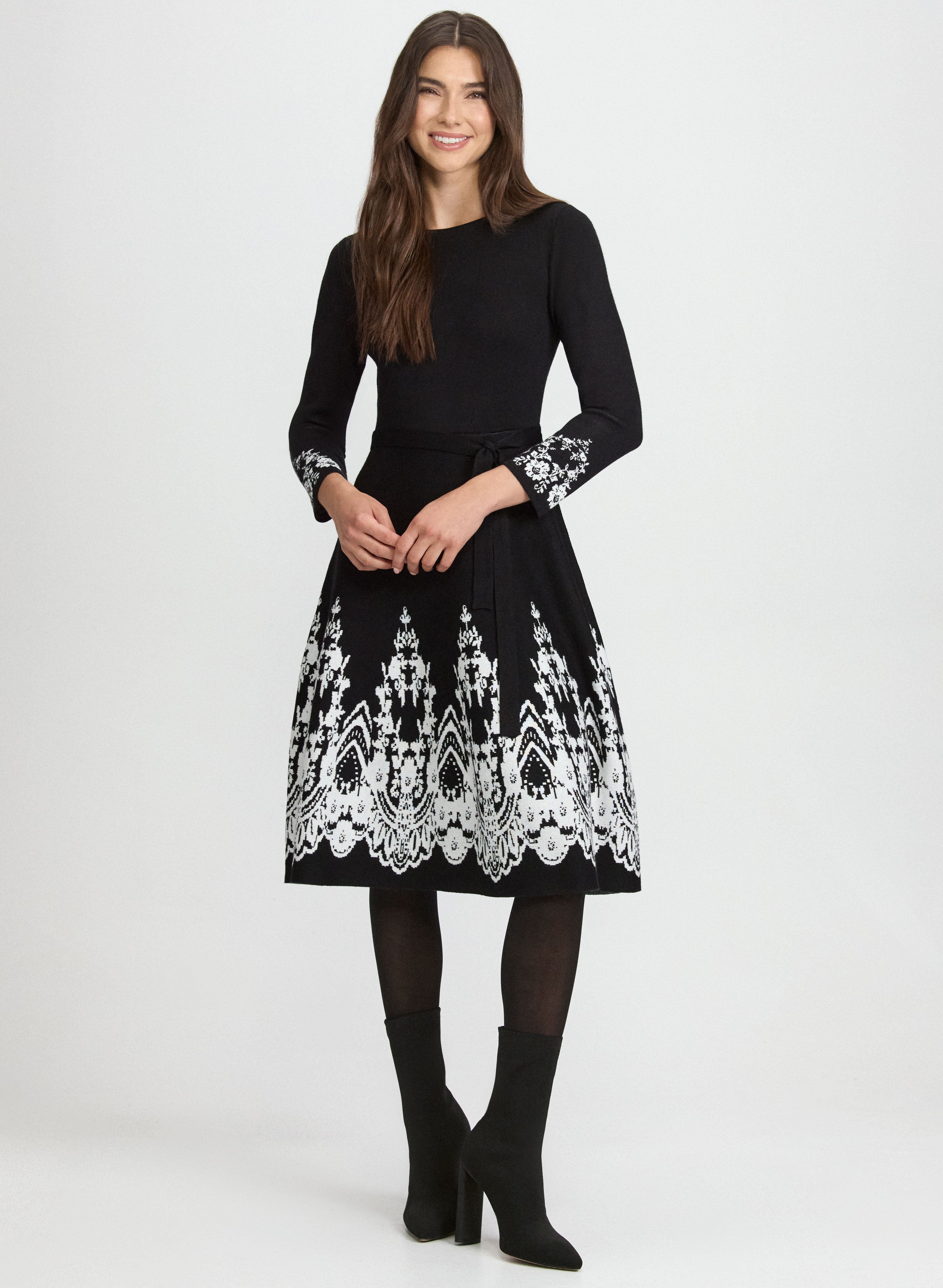 Paisley Placement Knit Dress Paisley Placement Knit Dress