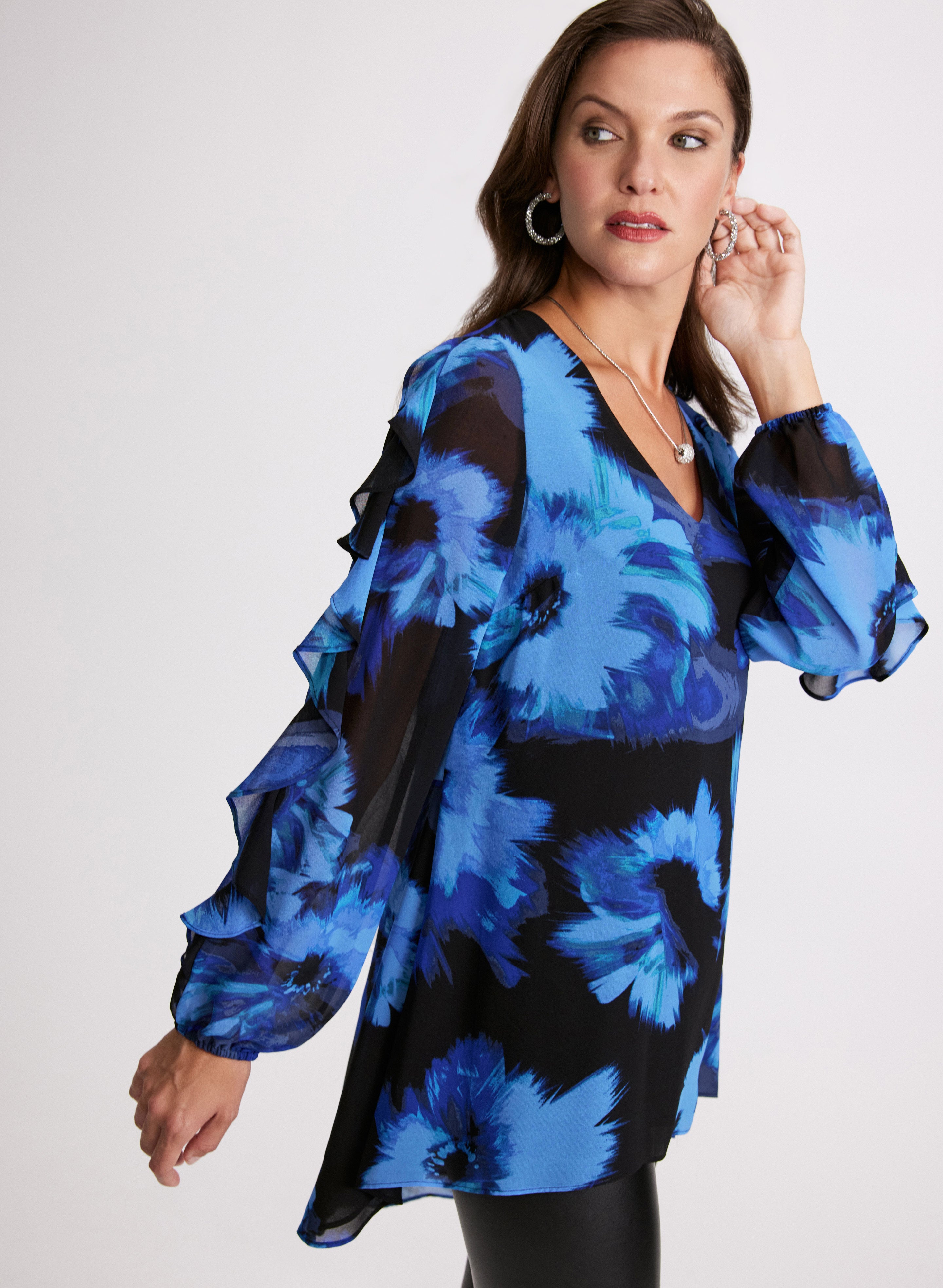 Floral Print Chiffon Blouse