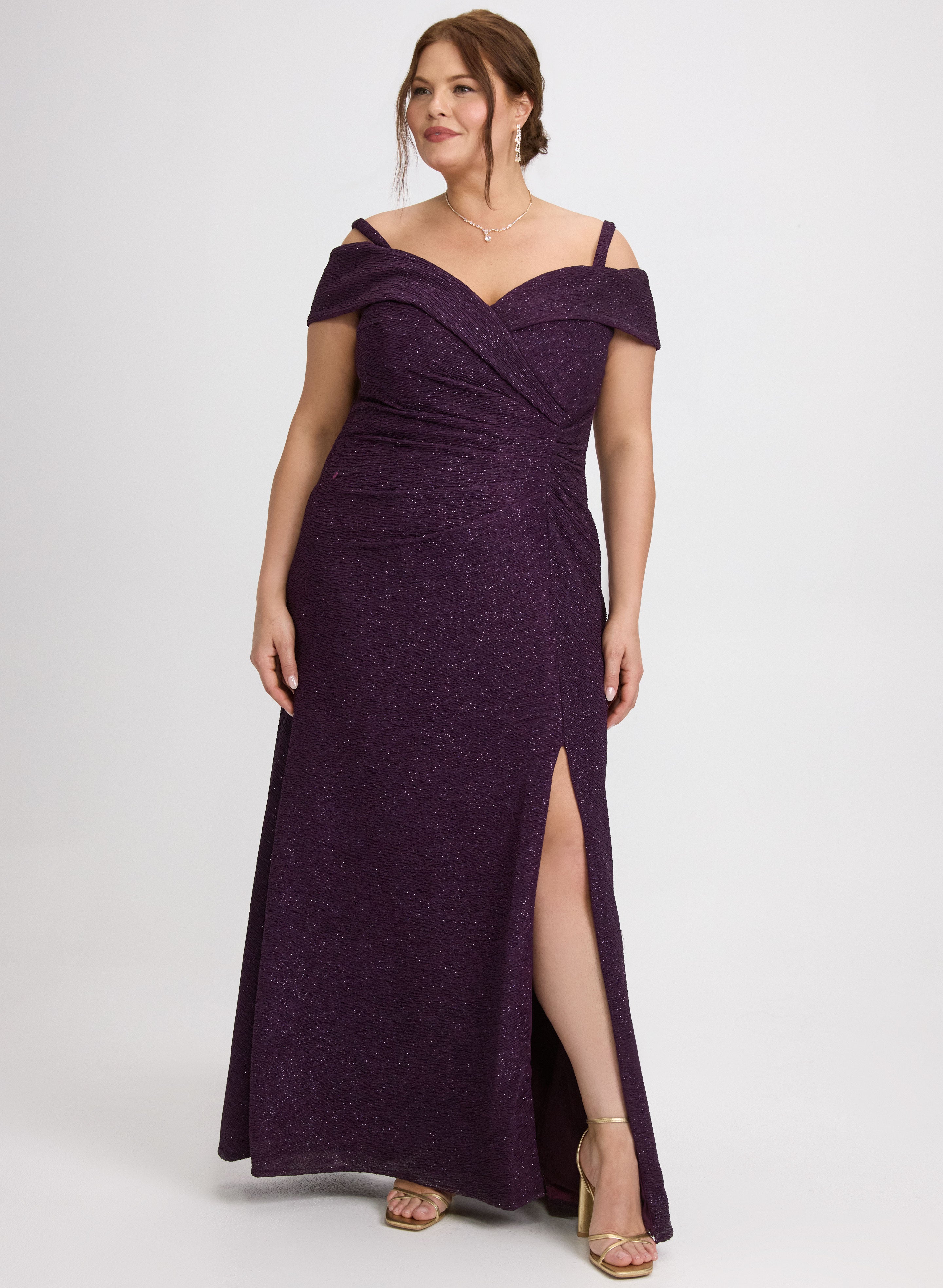 Glitter cold shoulder purchases dress - Official Online Store