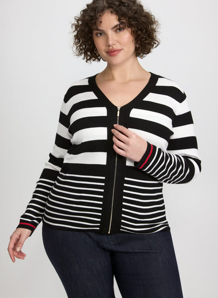 Stripe Zip Cardigan