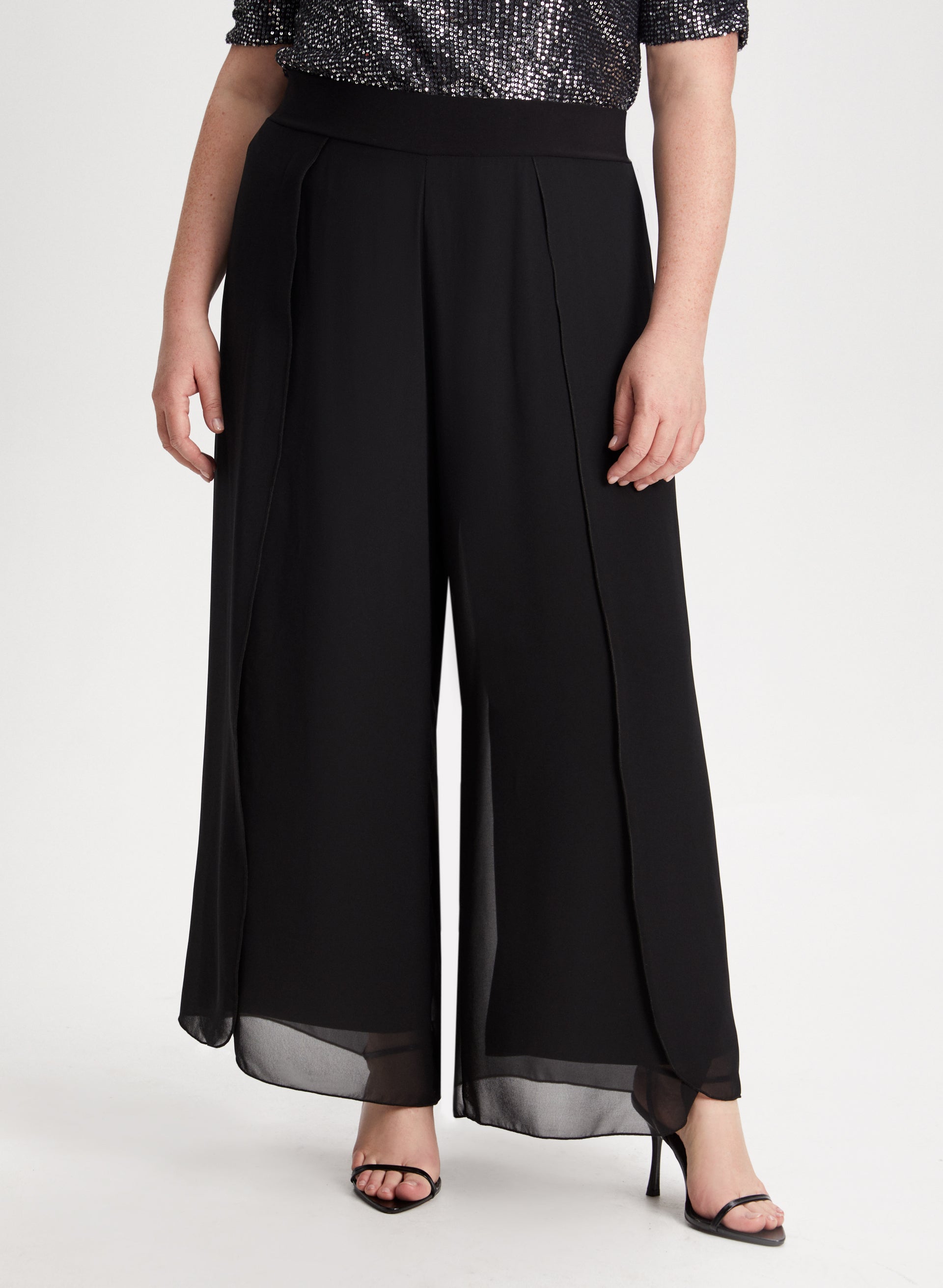 Olivia Chiffon Wide-Leg Pants