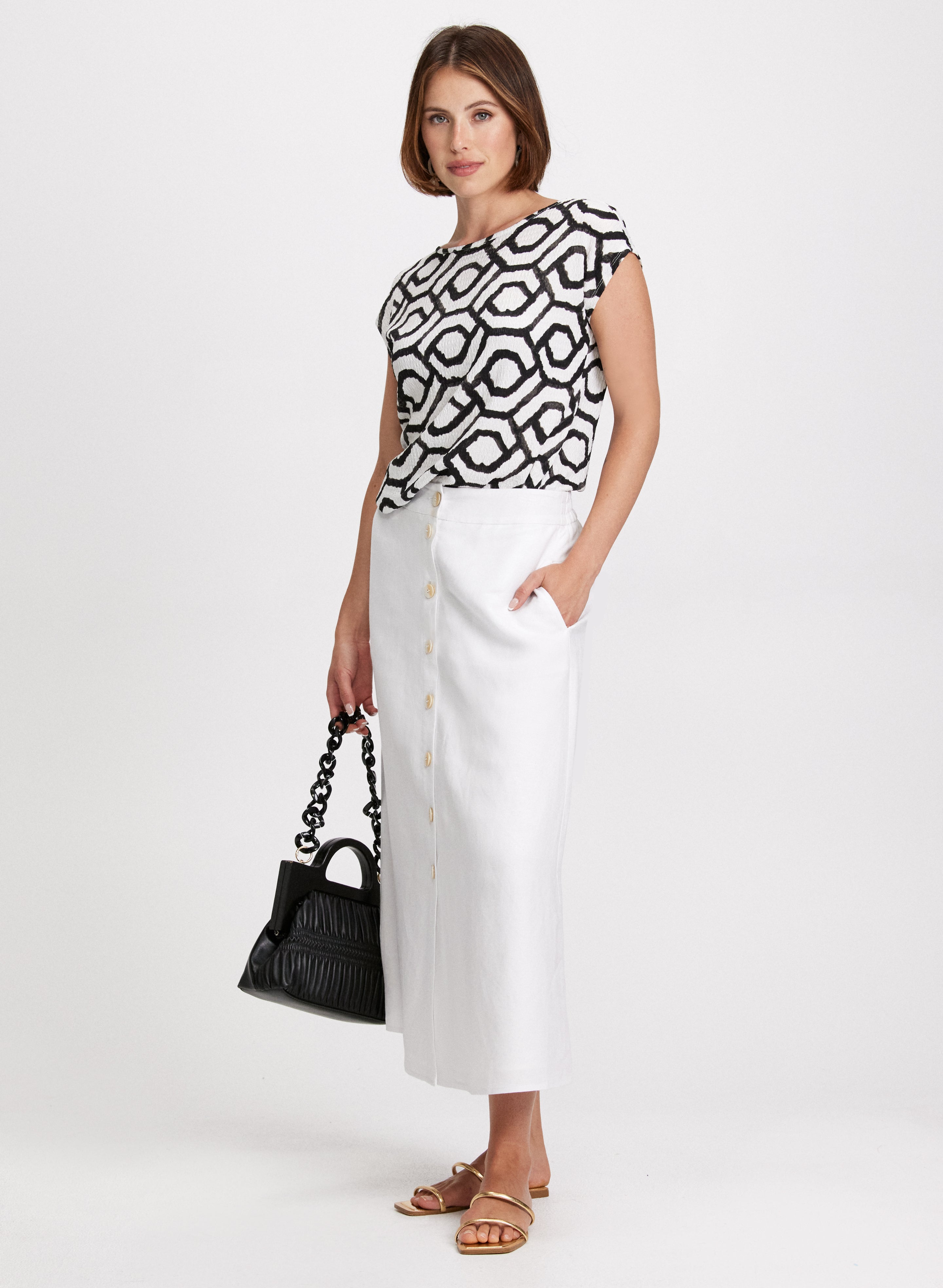 Geometric patterned skirt best sale