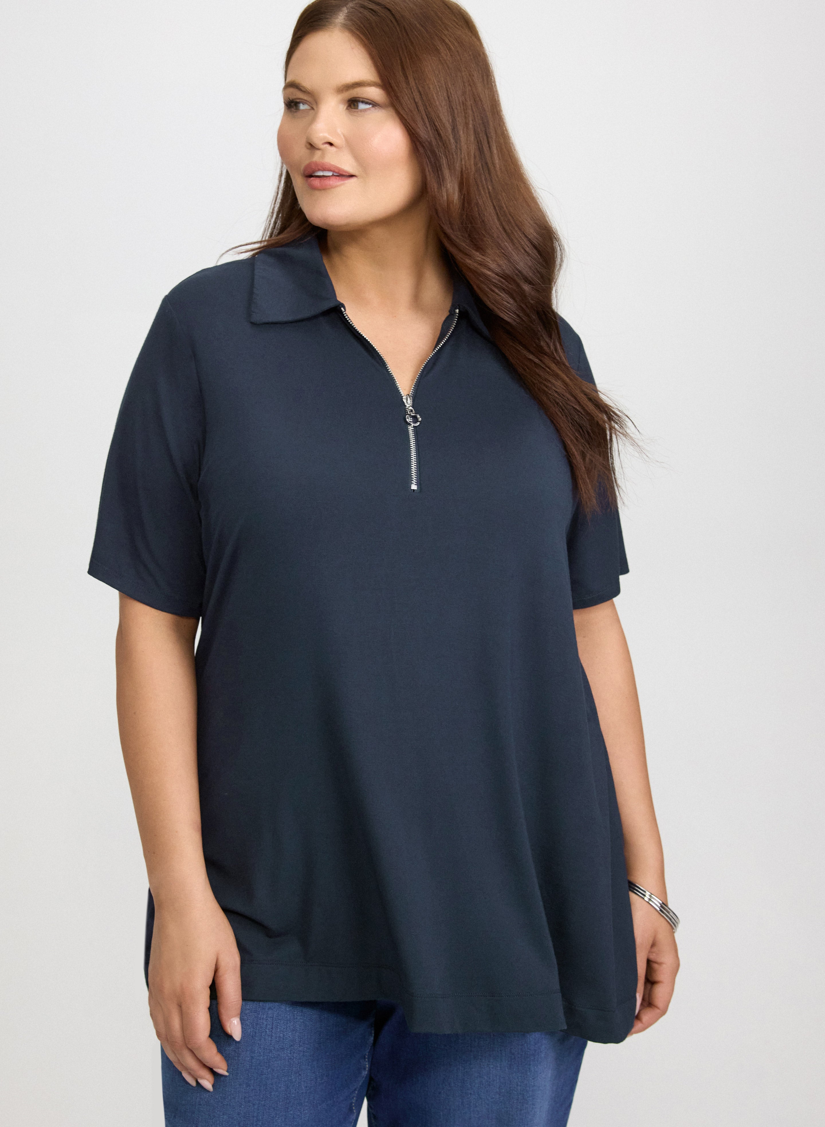 Half-Zip Polo Top