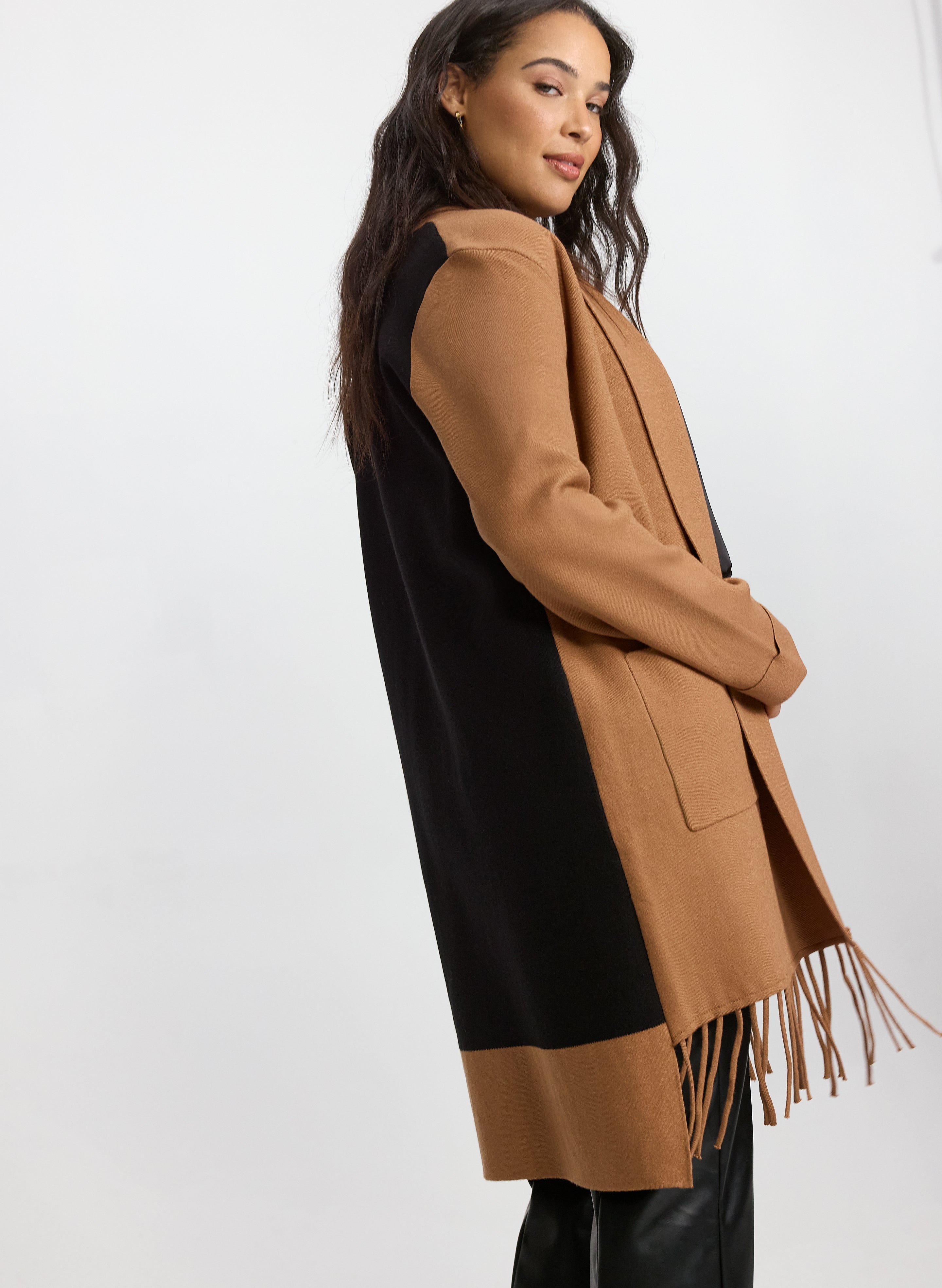 Fringe Colour Block Cardigan