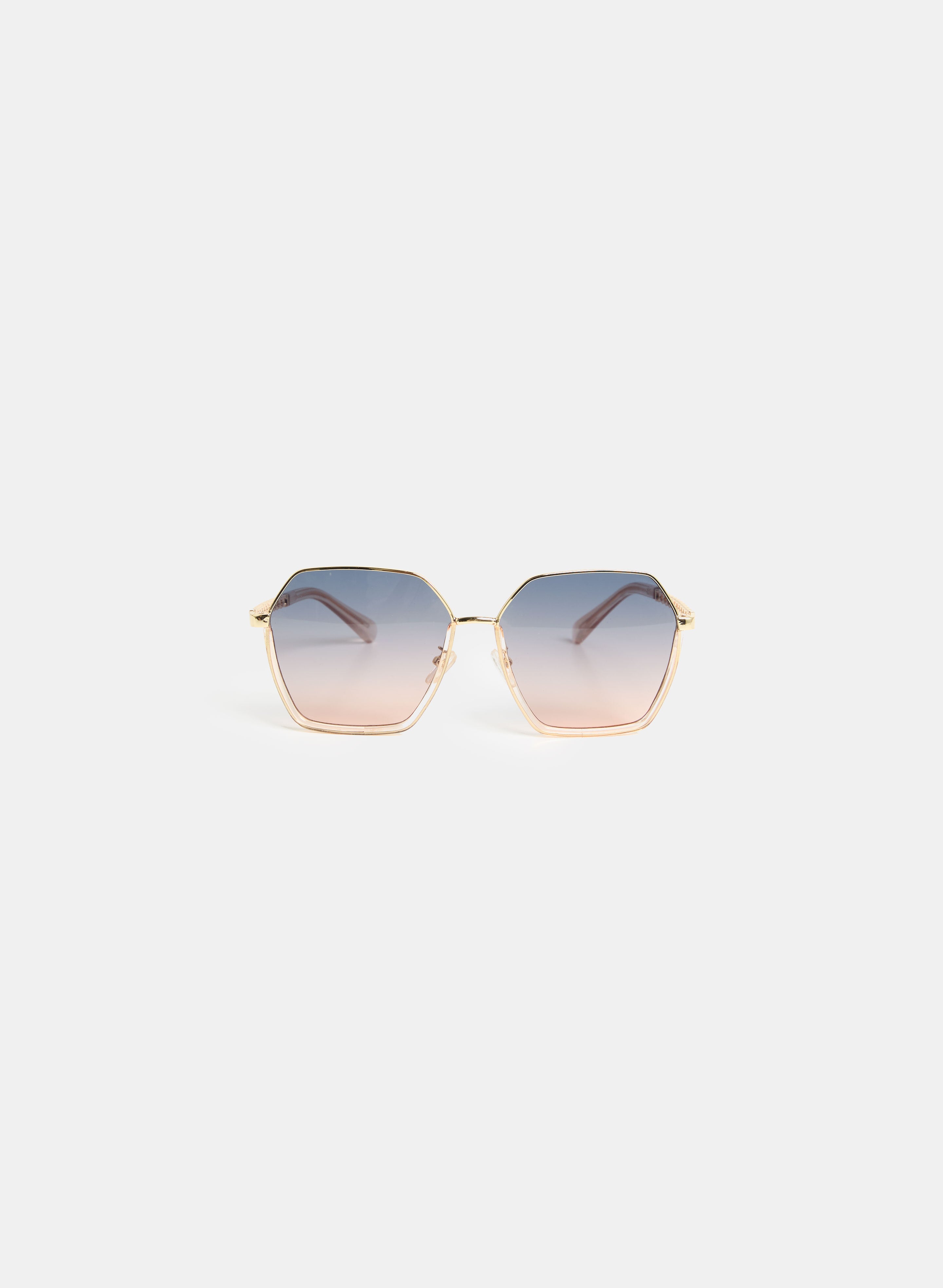 Accessories Women s Hexagonal Shape Sunglasses in Gold Size 0