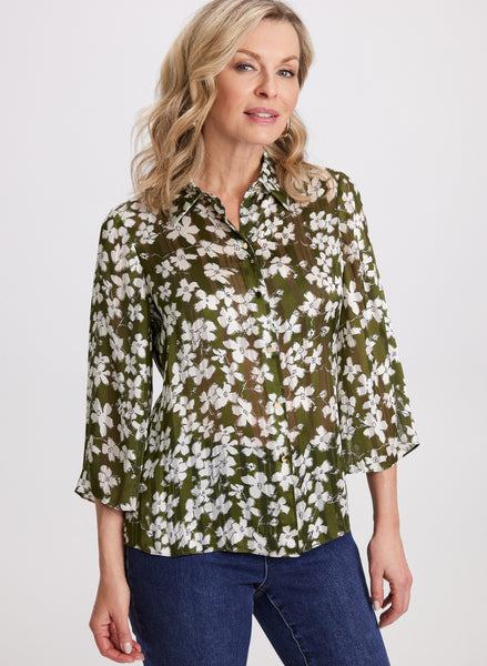 【未使用】Garden Floral-print Ribbon Blouse Zara Womens Shirt XS Satin Blouse Floral Print Button Up