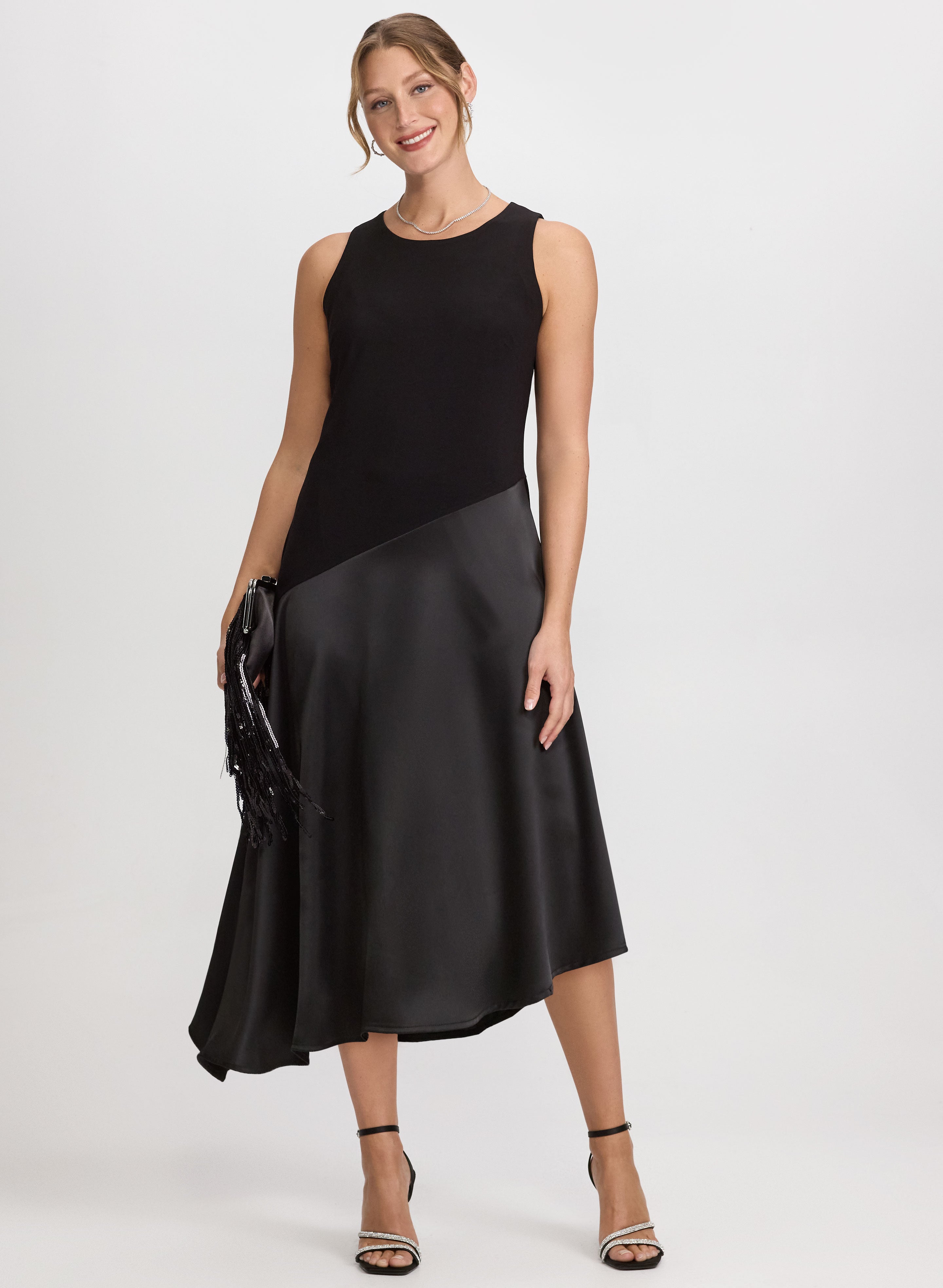 Laura Women's Satin Detail A-Line Wedding Guest Dress, Cocktail Dress In Black, Size 6, Polyester/Spandex, Evening Dresses And Occasion Wear Laura Women's Satin Detail A-Line Wedding Guest Dress, Cocktail Dress In Black, Size 6, Polyester/Spandex, Evening Dresses And Occasion Wear
