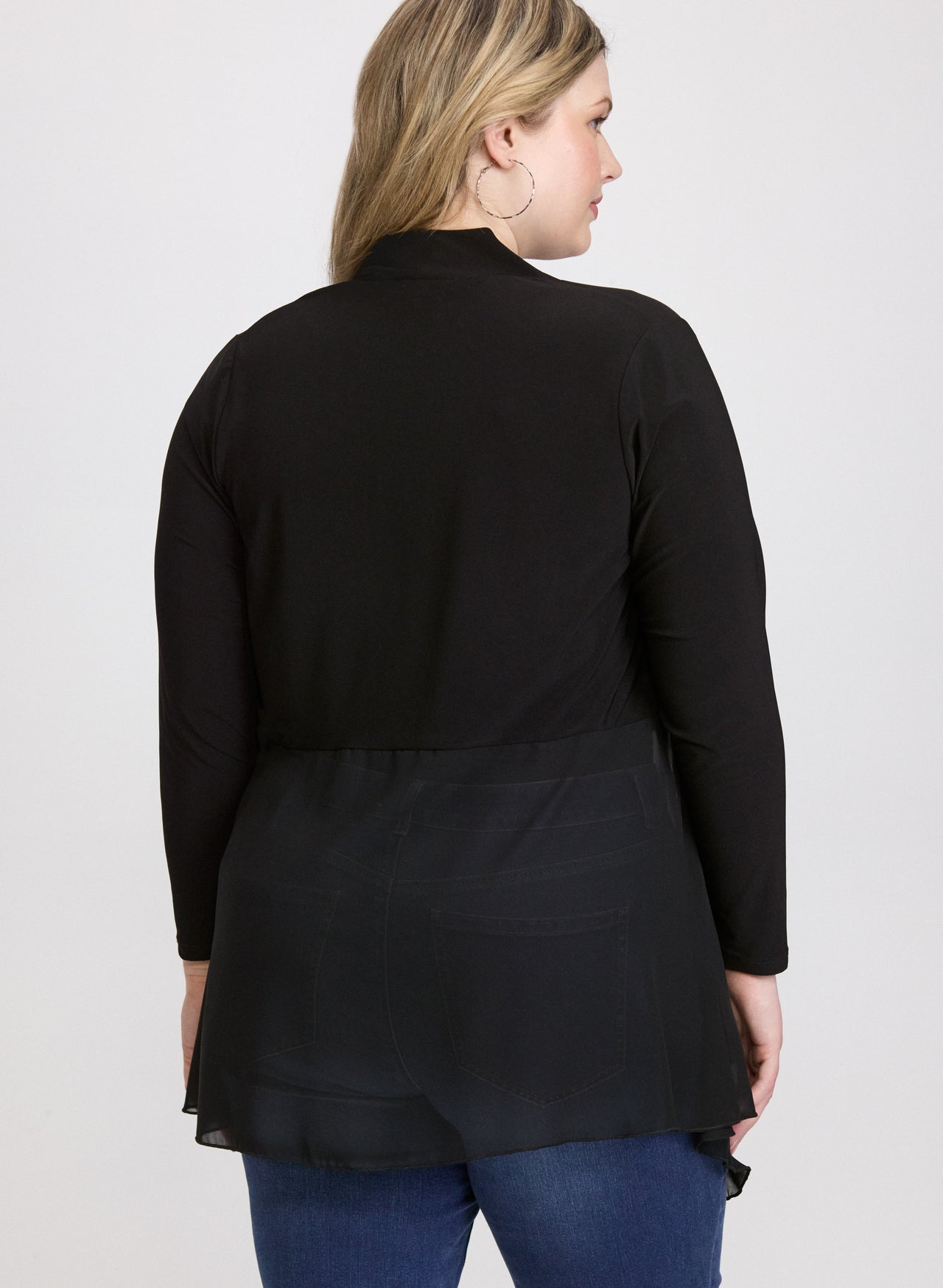 Ruffled Open Front Cover-Up