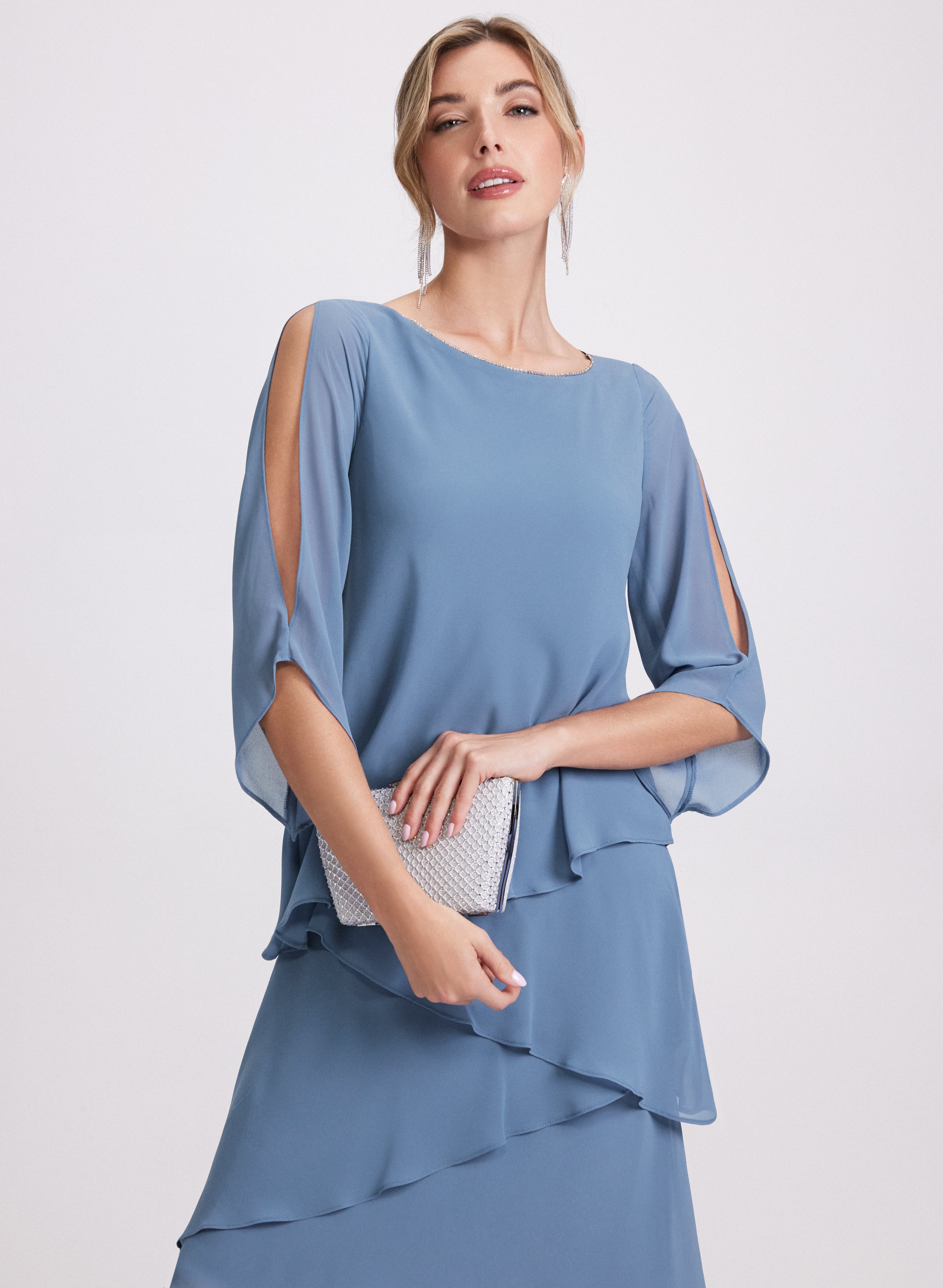 Tiered Split Sleeve Dress
